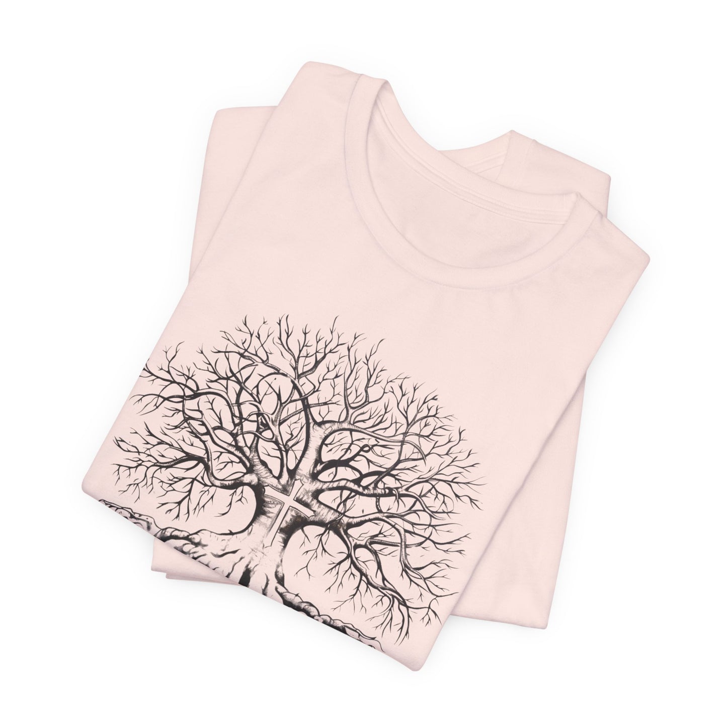 Rooted in Christ Unisex Jersey Short Sleeve Tee, Christian Merch, Jesus Loves You, Faith Based Shirt, Christian Apparel, Jesus Apparel
