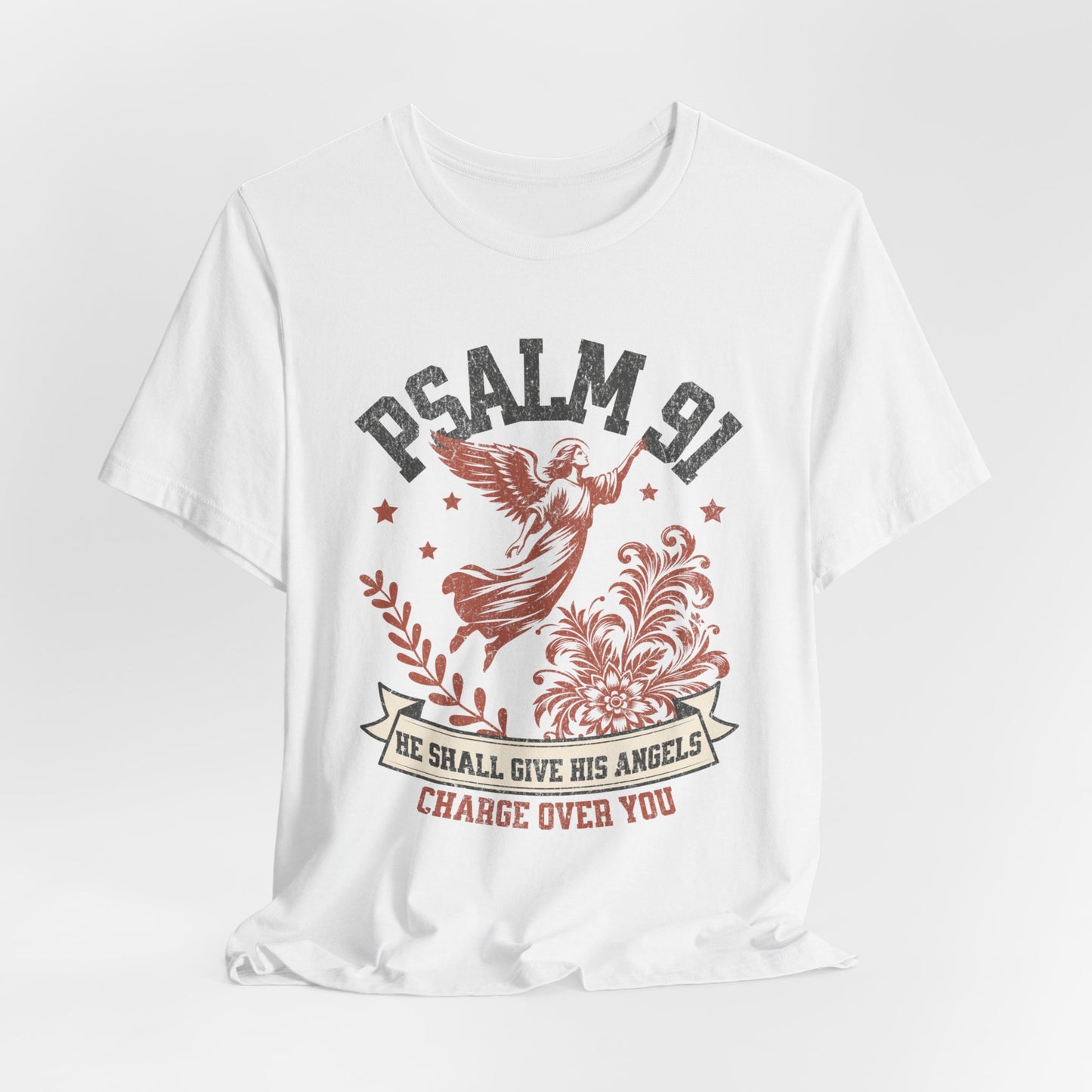 Psalm 91 T-Shirt - Unisex Jersey Short Sleeve Tee, Christian Merch, Christian Streetwear, Faith Based Shirt, Jesus Apparel