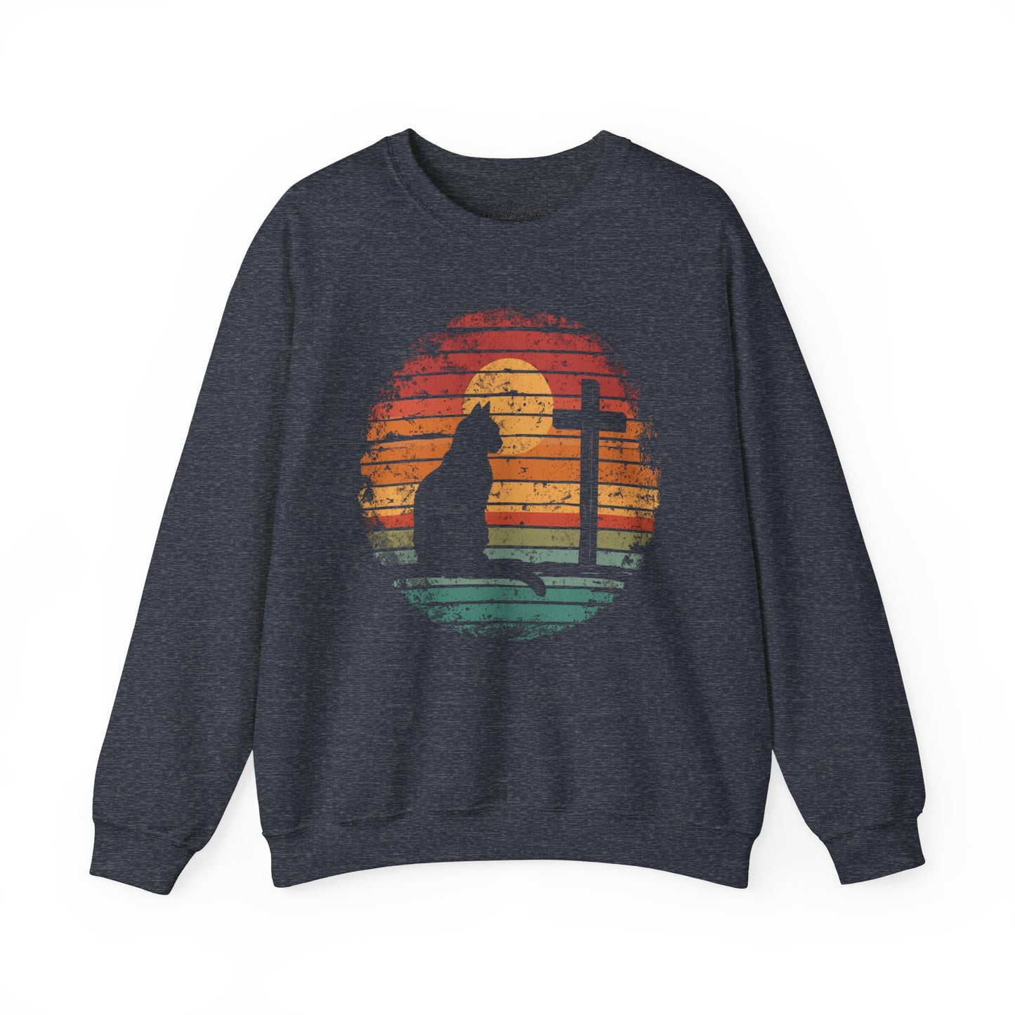 Cats and Jesus Sweatshirt, Unisex Heavy Blend™ Crewneck, Christian Apparel, Biblical Clothing, Inspirational Apparel, Jesus Shirt