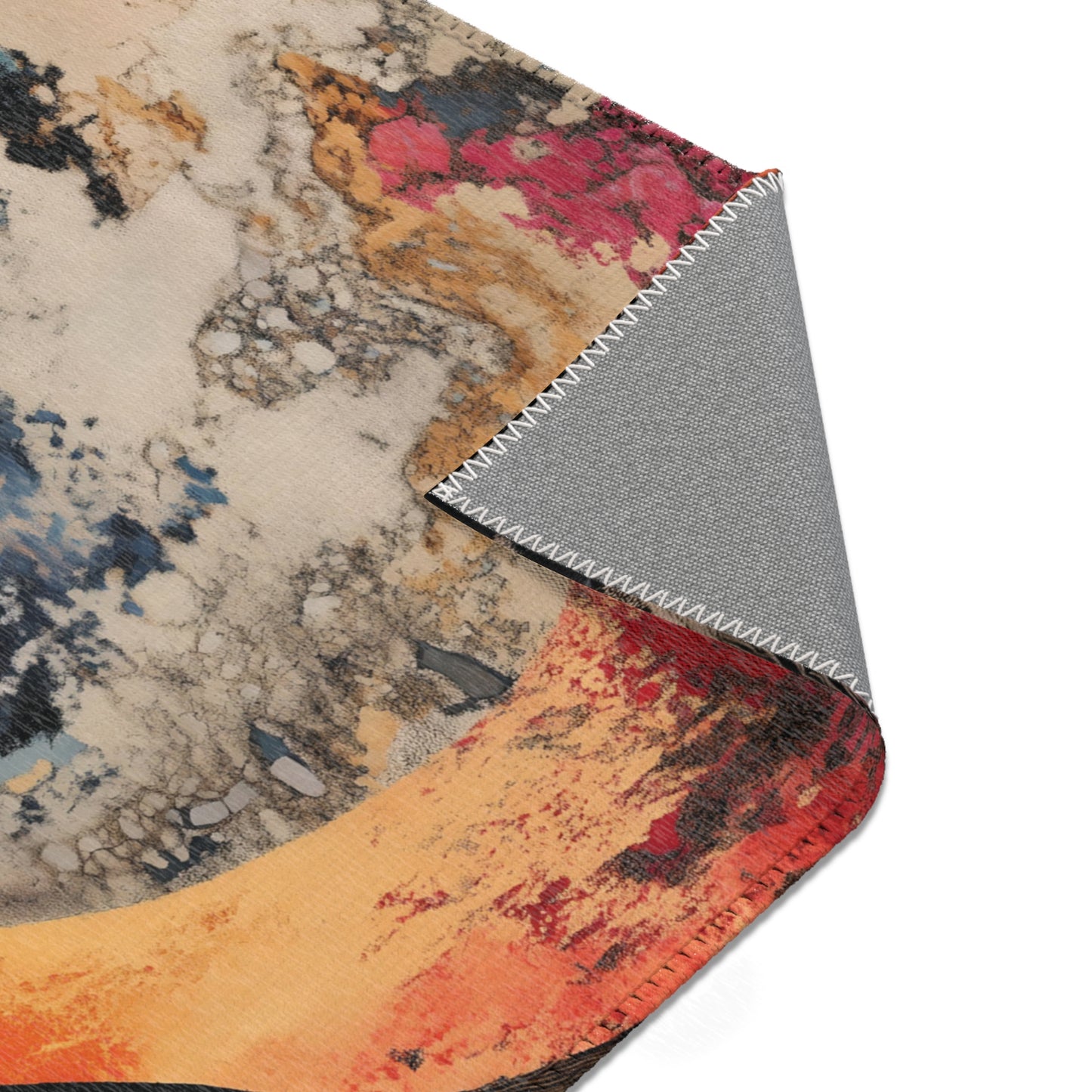 Flowing Abstract Art Area Rug, Funky, Colorful, & Unique Area Rugs, Custom Print Rug or Bathmat, 3 Sizes - 24x36 in, 36x60 in and 48x72 in