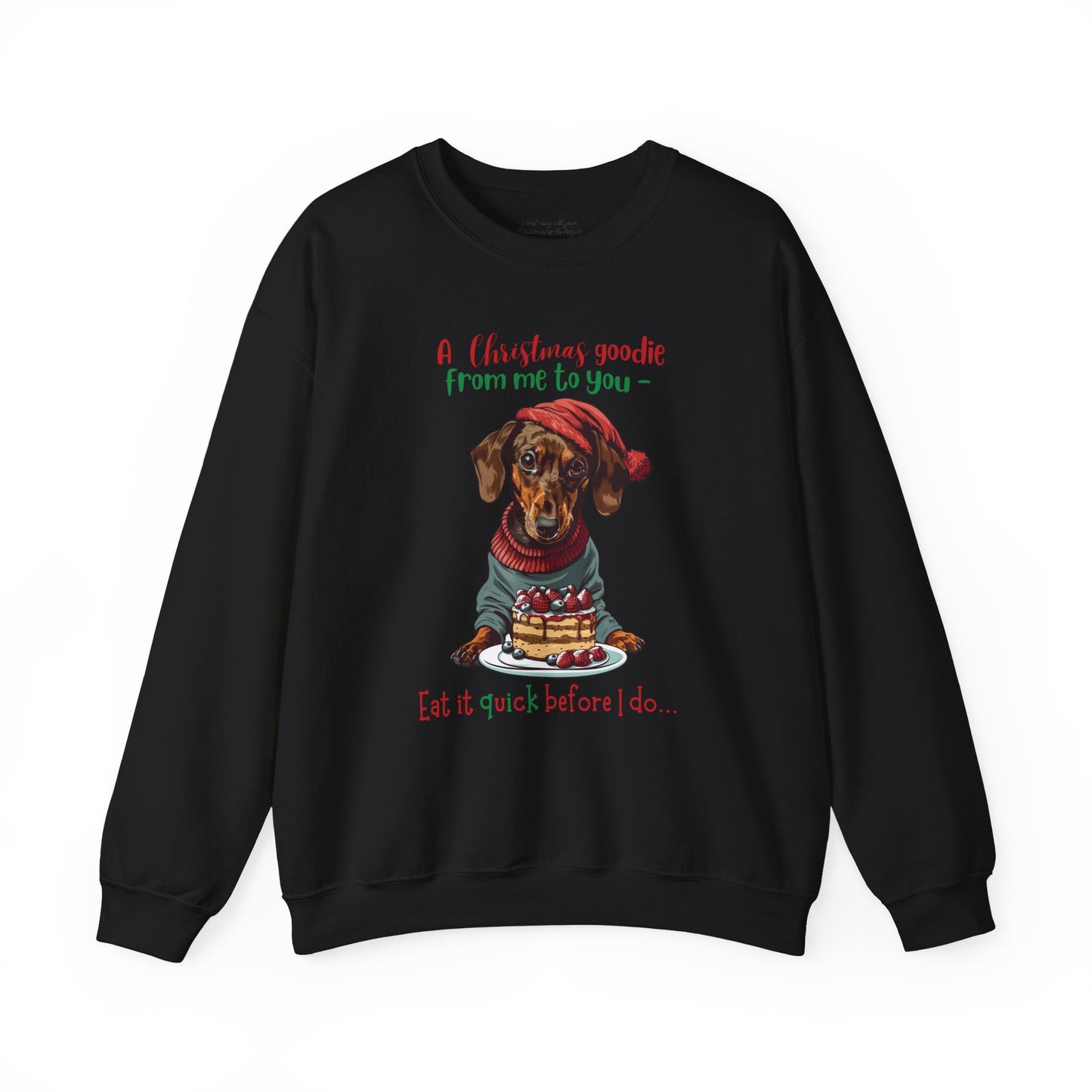 Cute Dachshund Christmas Sweatshirt, Unisex Heavy Blend™ Crewneck, Dog People or Veterinarian Gift, Dog Christmas Shirt, Cute Gift From Dog