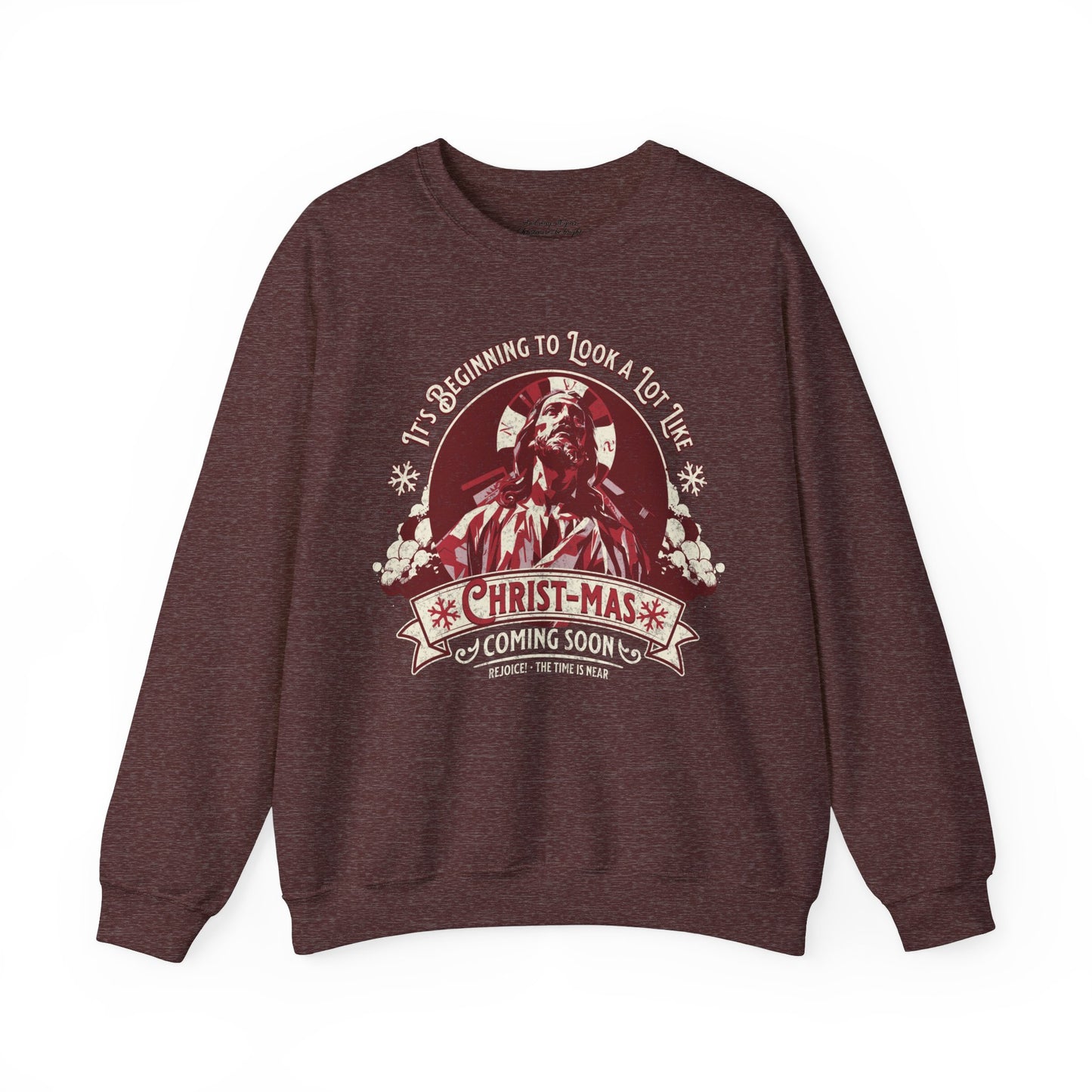 It's Beginning to Look A Lot like Christ-mas Sweatshirt, Unisex Heavy Blend Crewneck, Presents for Mom, Jesus Sweater, Glory to God, Christian Jesus is the Reason