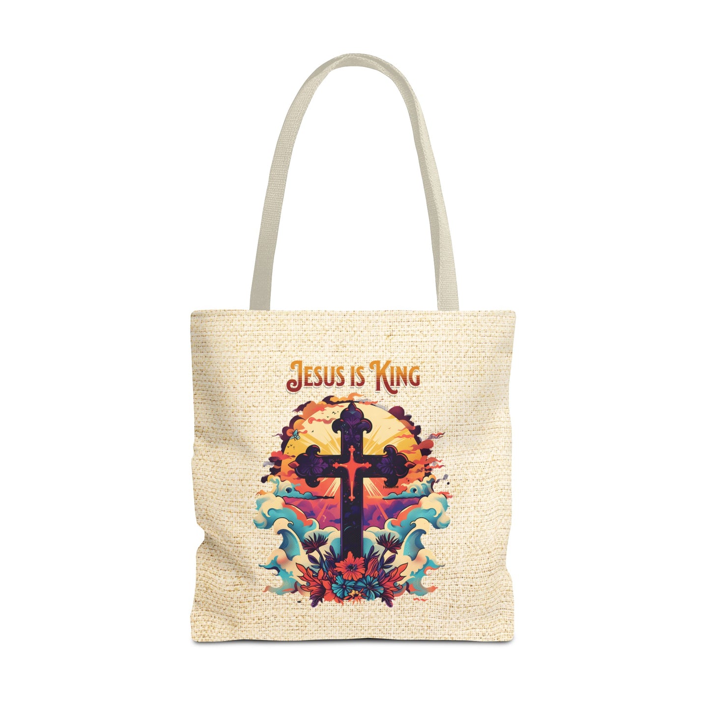 Jesus is King Tote Bag, Christian Merch, The Way the Truth the Life, Travel Bag, Bible Bag, , Book Bag, Getaway Bag, Secret Santa Gift, Gift for Church People