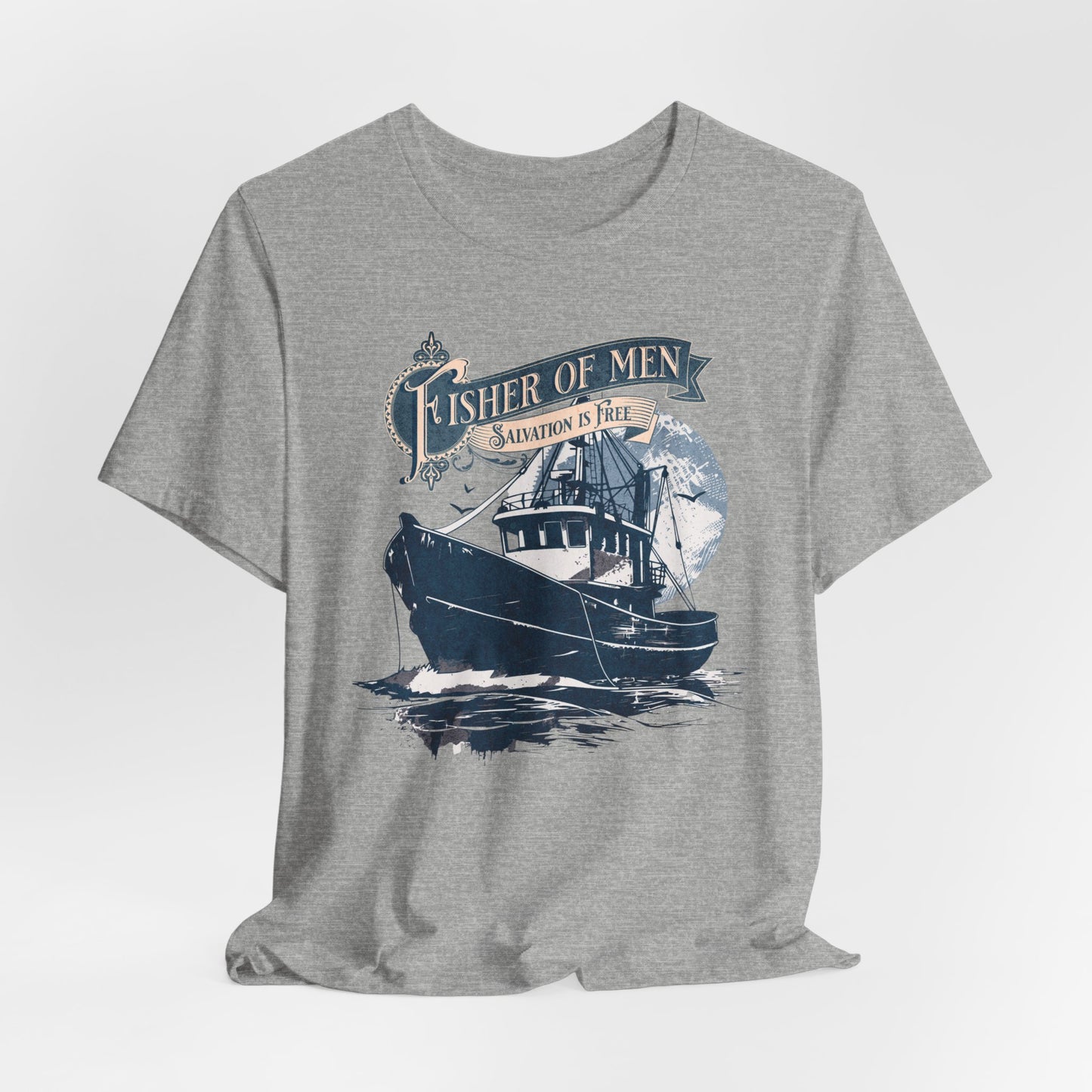 Fisher of Men Unisex Jersey Short Sleeve Tee, Christian Merch, Jesus Loves You, Faith Based Shirt, Christian Apparel, Jesus Apparel