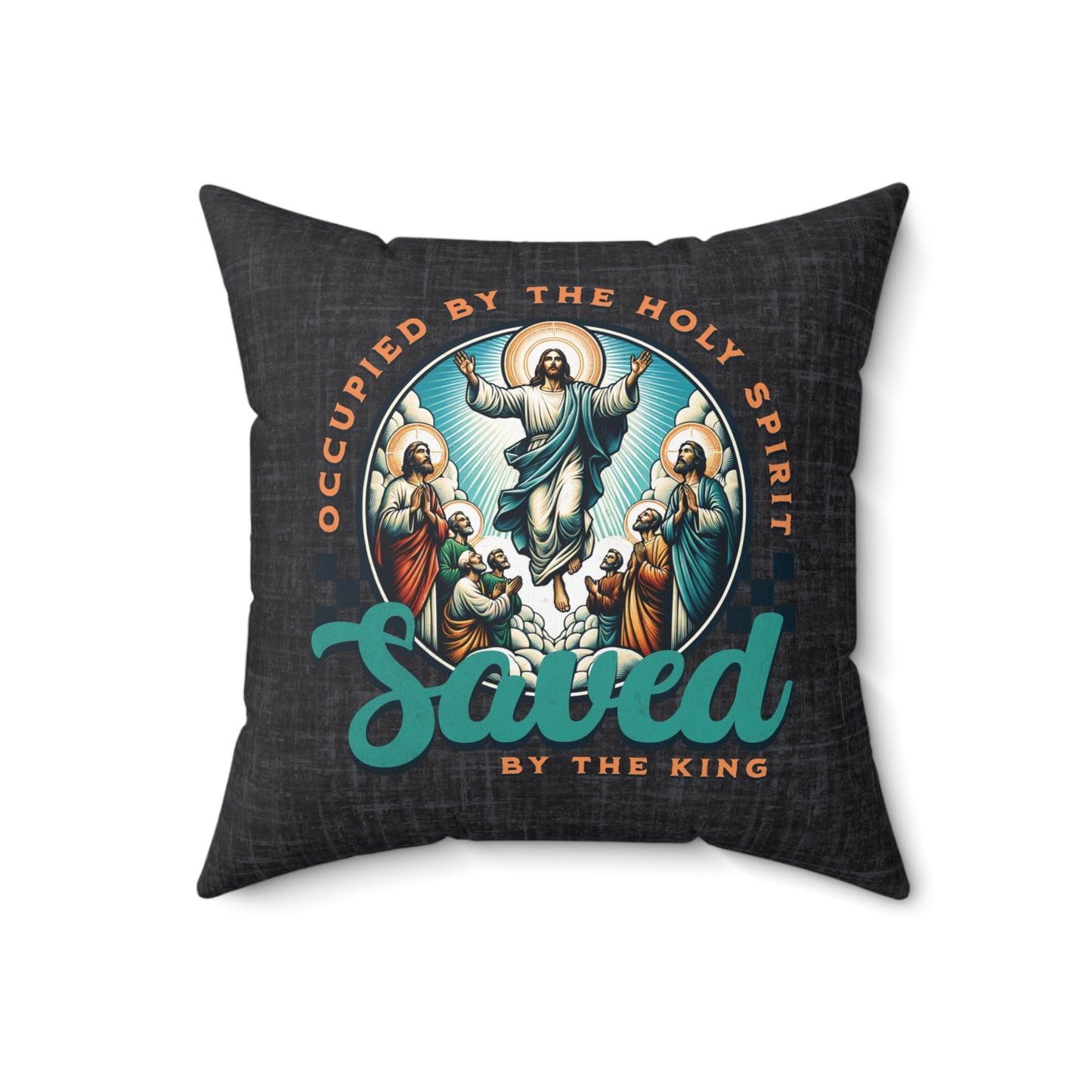 Occupied by the Holy Spirit Pillow, Spun Polyester Square, Humorous Christian Throw Pillow, Christian Home Décor Gifts, Faith Based Décor, Bible Verse Décor, Gift for Church Member