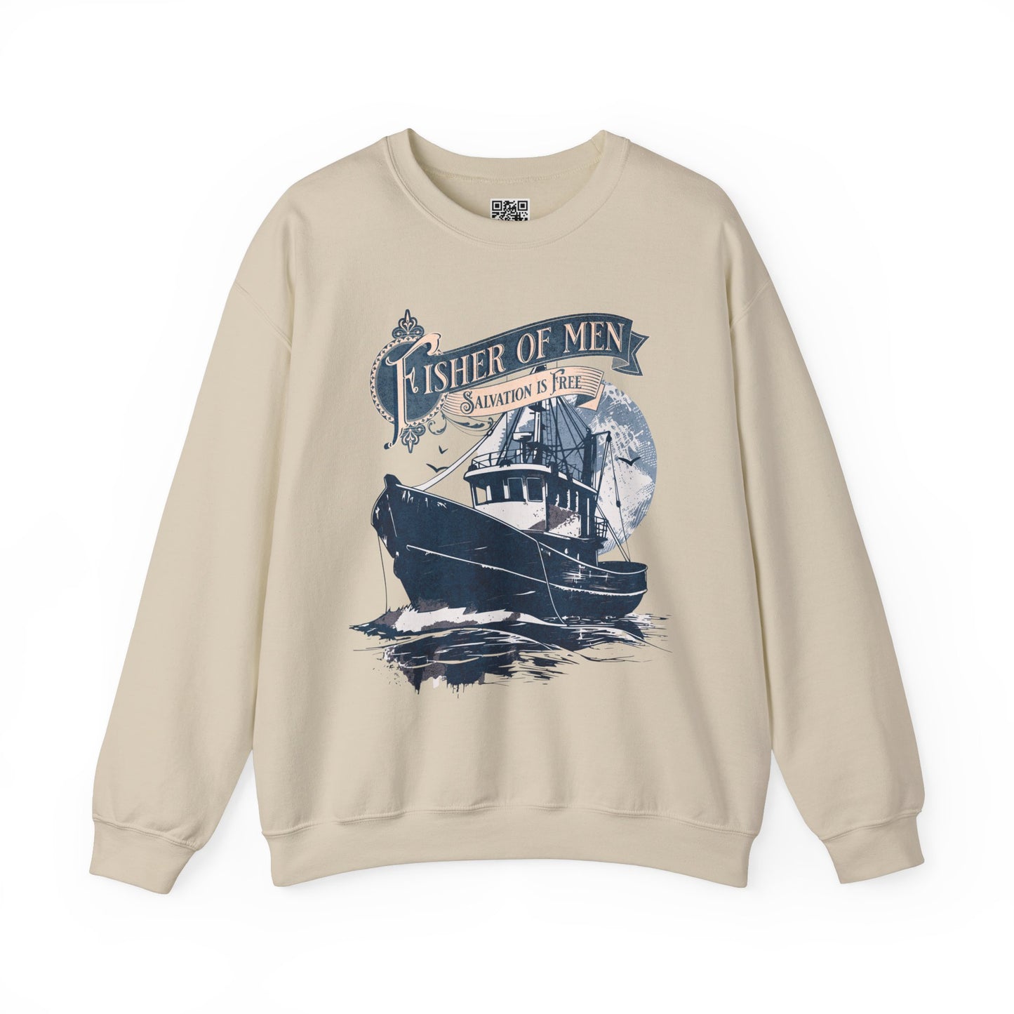Fisher of Men Unisex Heavy Blend Crewneck Sweatshirt, Christian Merch, Christian Streetwear, Ministry Shirt, Faith Based Shirt, Jesus Apparel