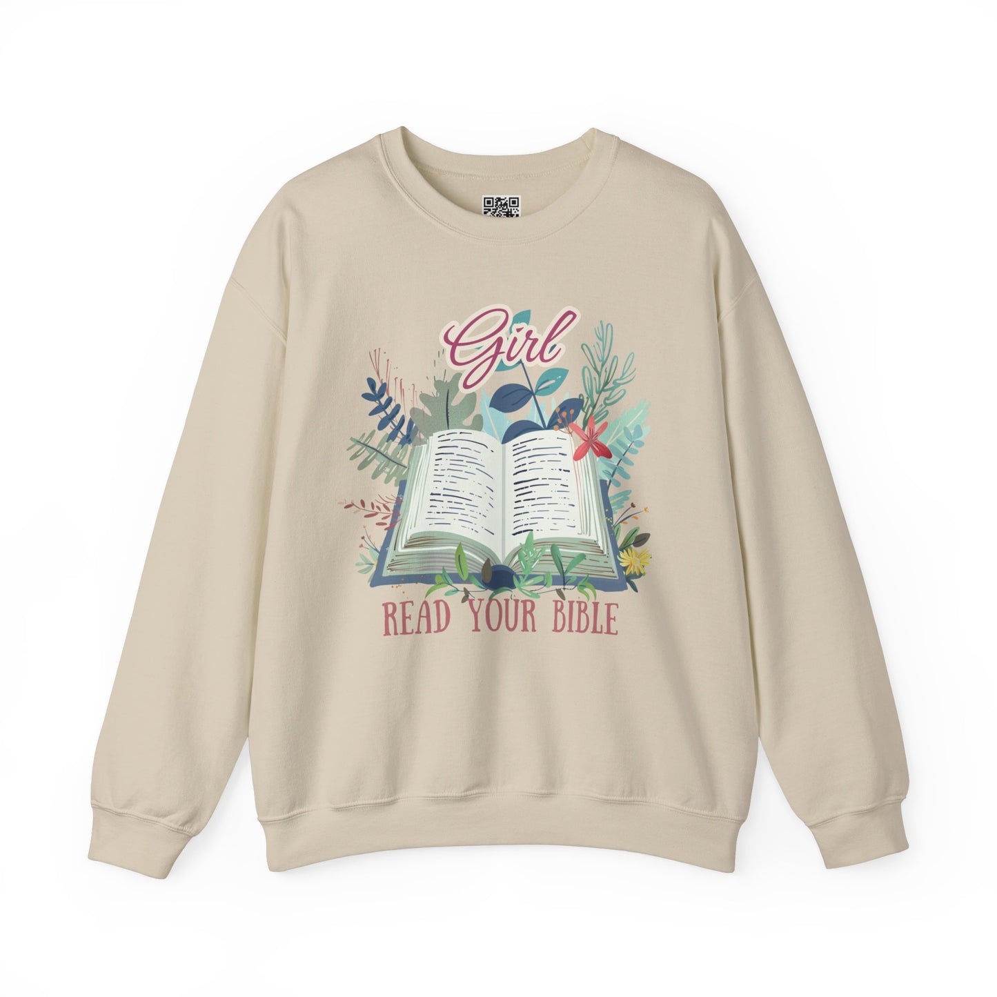 Girl Read your Bible Unisex Heavy Blend Crewneck Sweatshirt, Christian Merch, Christian Streetwear, Ministry Shirt, Faith Based Shirt, Jesus Apparel