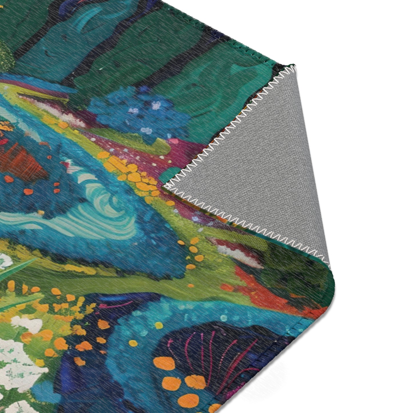 Van Gogh Inspired Area Rug, Funky, Colorful, & Unique Area Rugs, Custom Print Rug or Bathmat, 3 Sizes - 24x36 in, 36x60 in and 48x72 in