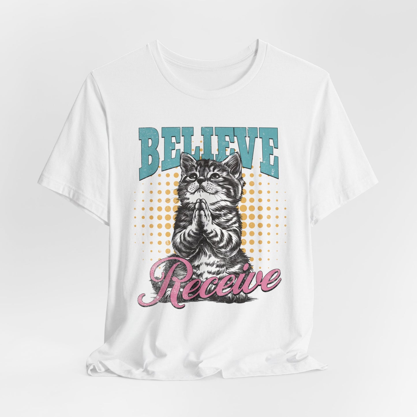 Believe Receive T-Shirt - Unisex Jersey Short Sleeve Tee, Christian Merch, Christian Streetwear, Faith Based Shirt, Jesus Apparel
