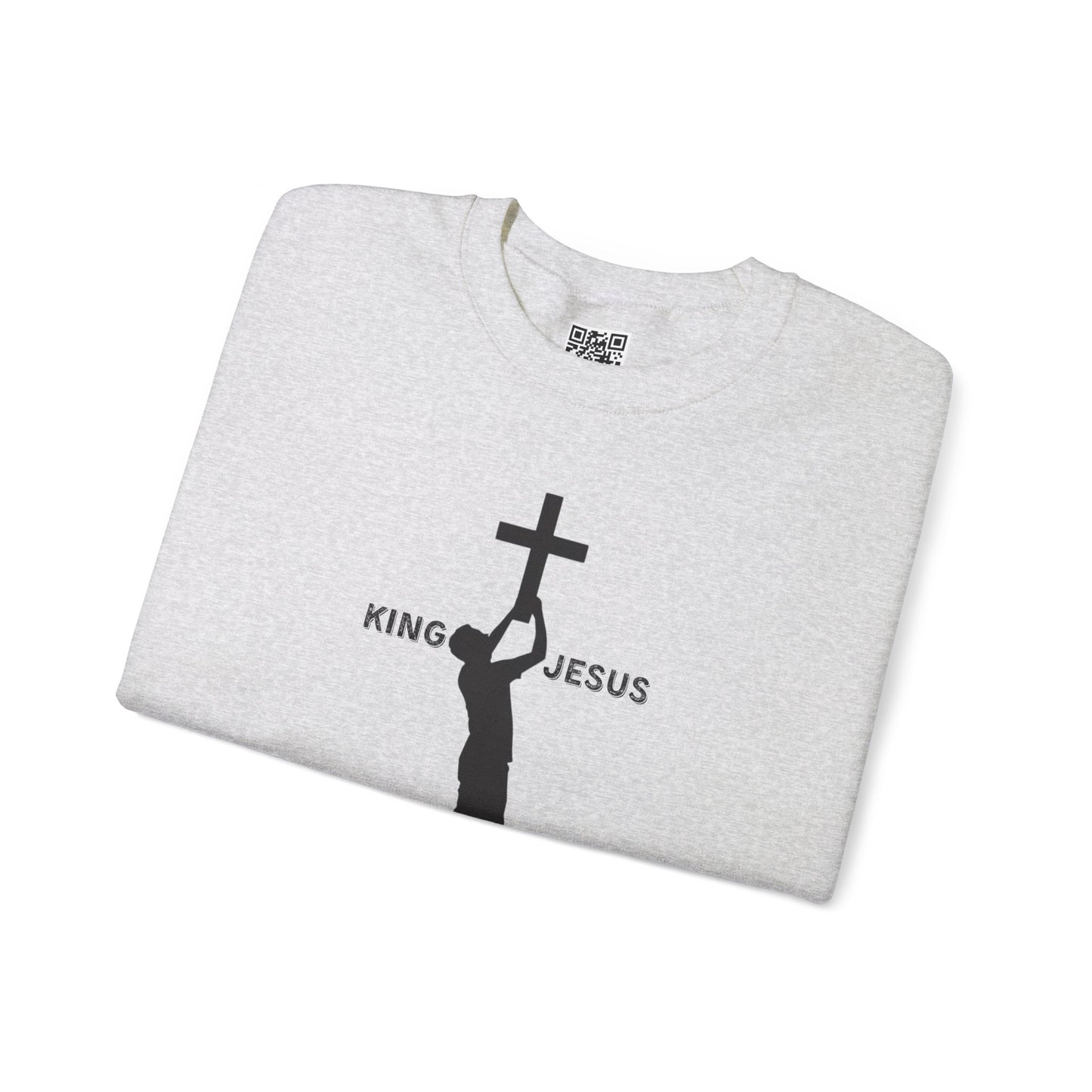 King Jesus Unisex Heavy Blend Crewneck Sweatshirt, Christian Merch, Christian Streetwear, Ministry Shirt, Faith Based Shirt, Jesus Apparel