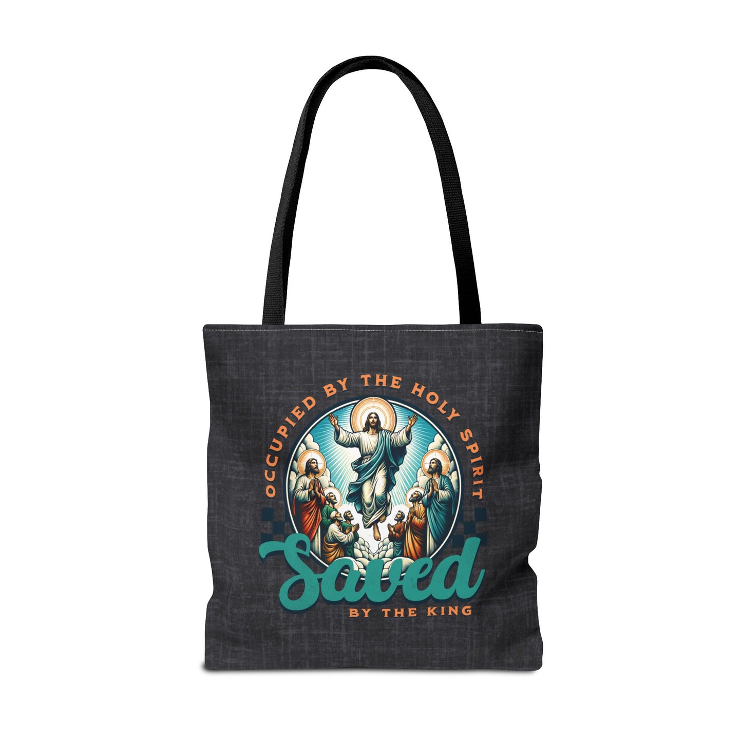 Occupied by the Holy Spirit Tote Bag, Travel Bag, Bible Bag, Gift for Church Member, Book Bag, Getaway Bag, Vacation Bible School, Church Camp Bag