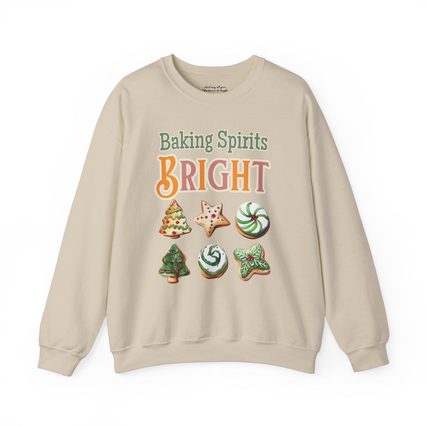 Baking Spirits Bright Cookie Sweatshirt, Unisex Heavy Blend™ Crewneck, Christmas Cookie, Baking Lover Gifts, Presents for Mom, Punny Shirt