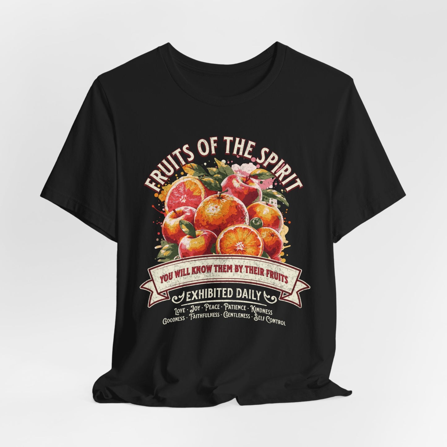 Fruits of the Spirit T-Shirt - Unisex Jersey Short Sleeve Tee, Christian Merch, Christian Streetwear, Fruit of the Spirit, Jesus Apparel