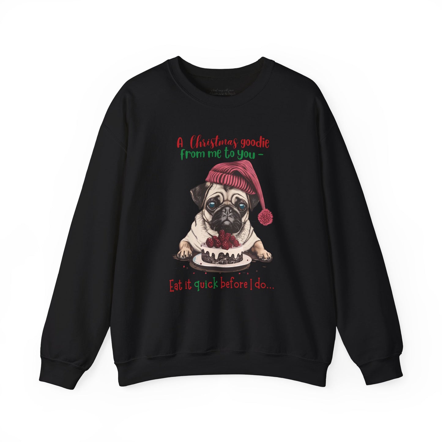 Cute Pug Christmas Sweatshirt, Unisex Heavy Blend™ Crewneck, Dog People or Veterinarian Gift, Dog Christmas Shirt, Cute Gift From Dog