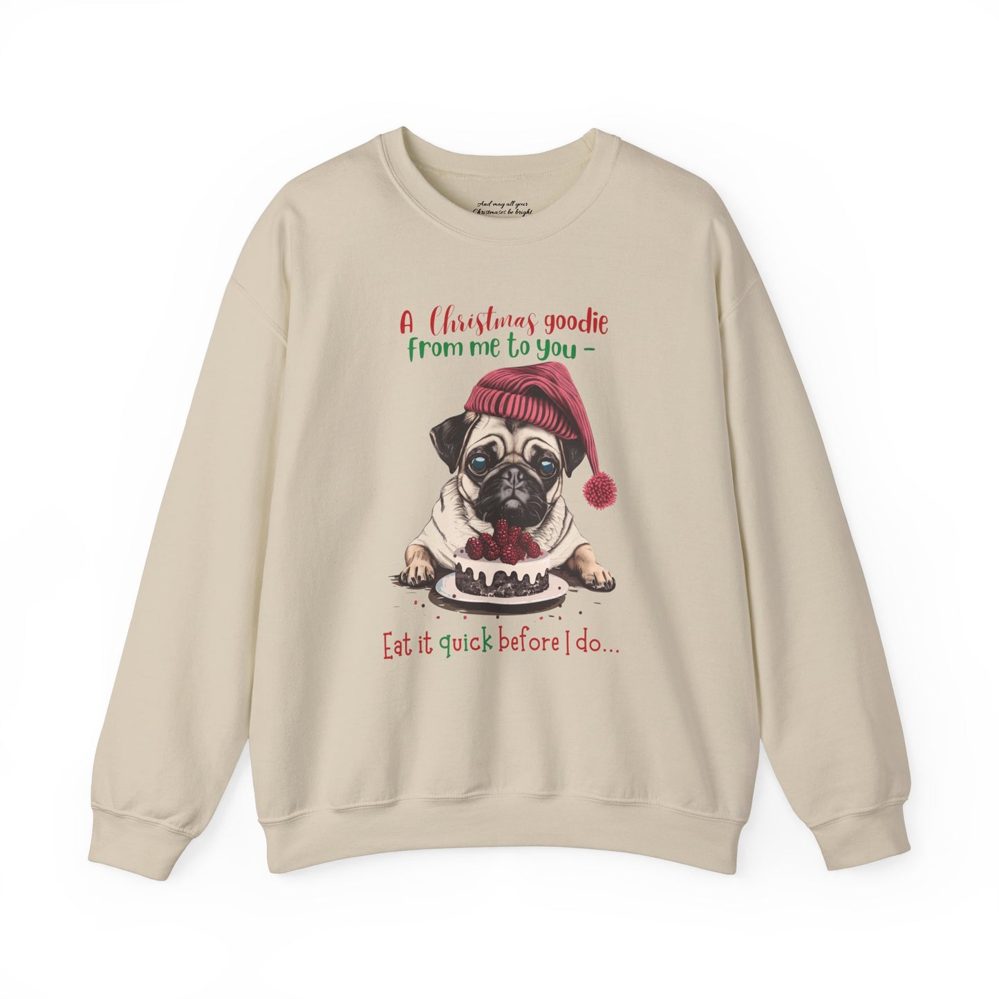 Cute Pug Christmas Sweatshirt, Unisex Heavy Blend™ Crewneck, Dog People or Veterinarian Gift, Dog Christmas Shirt, Cute Gift From Dog