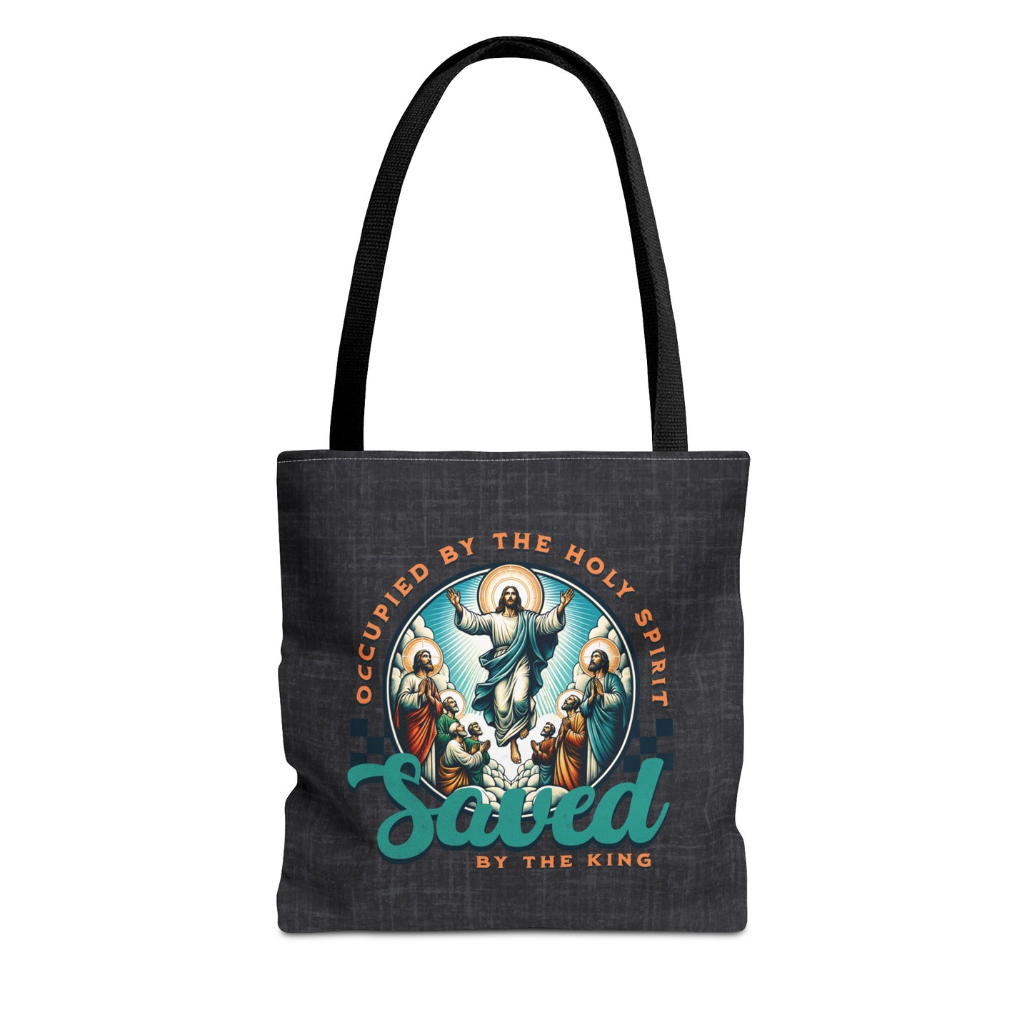 Occupied by the Holy Spirit Tote Bag, Travel Bag, Bible Bag, Gift for Church Member, Book Bag, Getaway Bag, Vacation Bible School, Church Camp Bag
