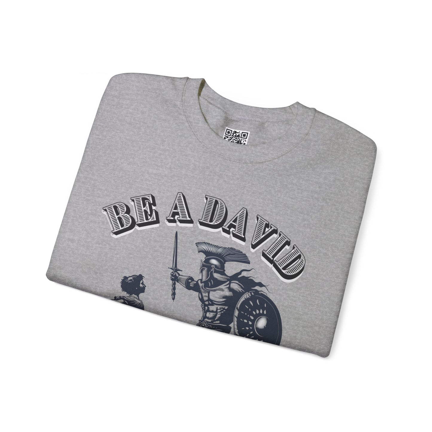 Be a David Unisex Heavy Blend Crewneck Sweatshirt, Christian Merch, Christian Streetwear, Ministry Shirt, Faith Based Shirt, Jesus Apparel
