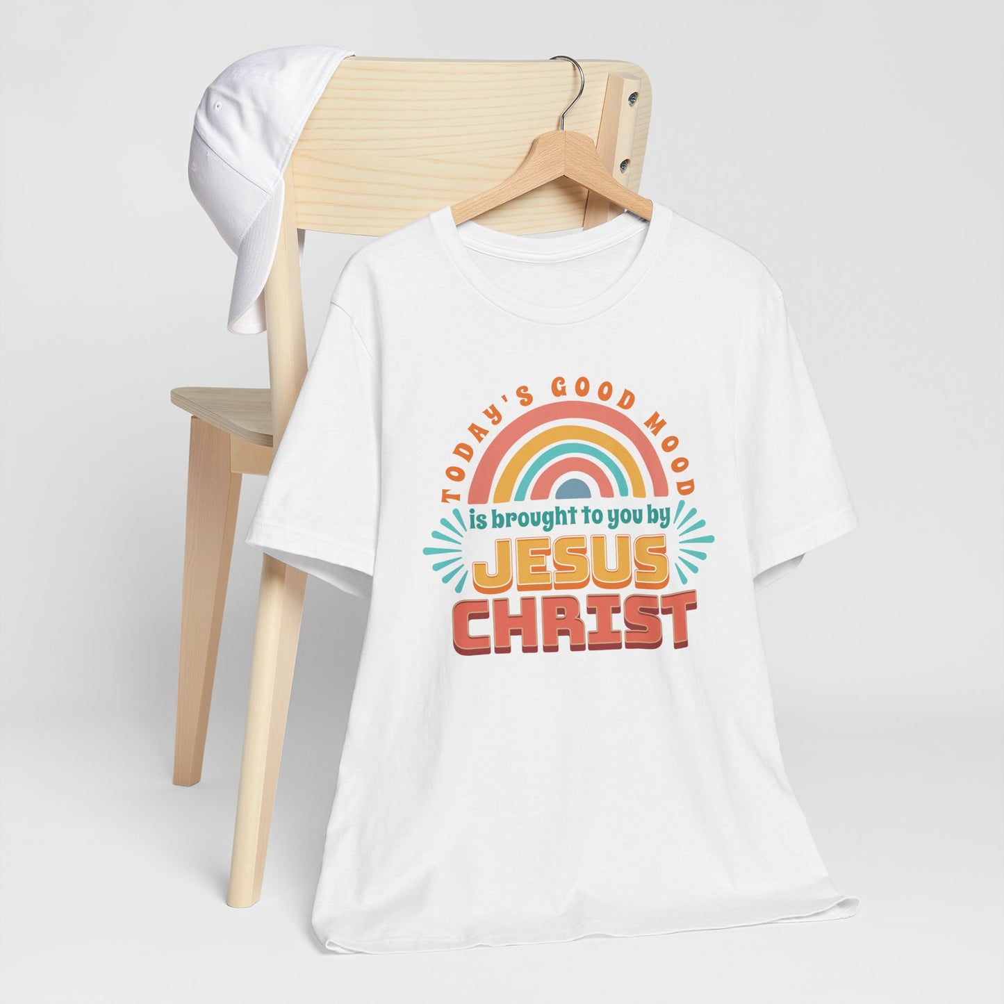 Today's Good Mood is Brought to You by Jesus Christ Unisex Jersey Short Sleeve Tee, Christian Merch, Jesus Loves You, Faith Based Shirt, Christian Apparel, Jesus Apparel