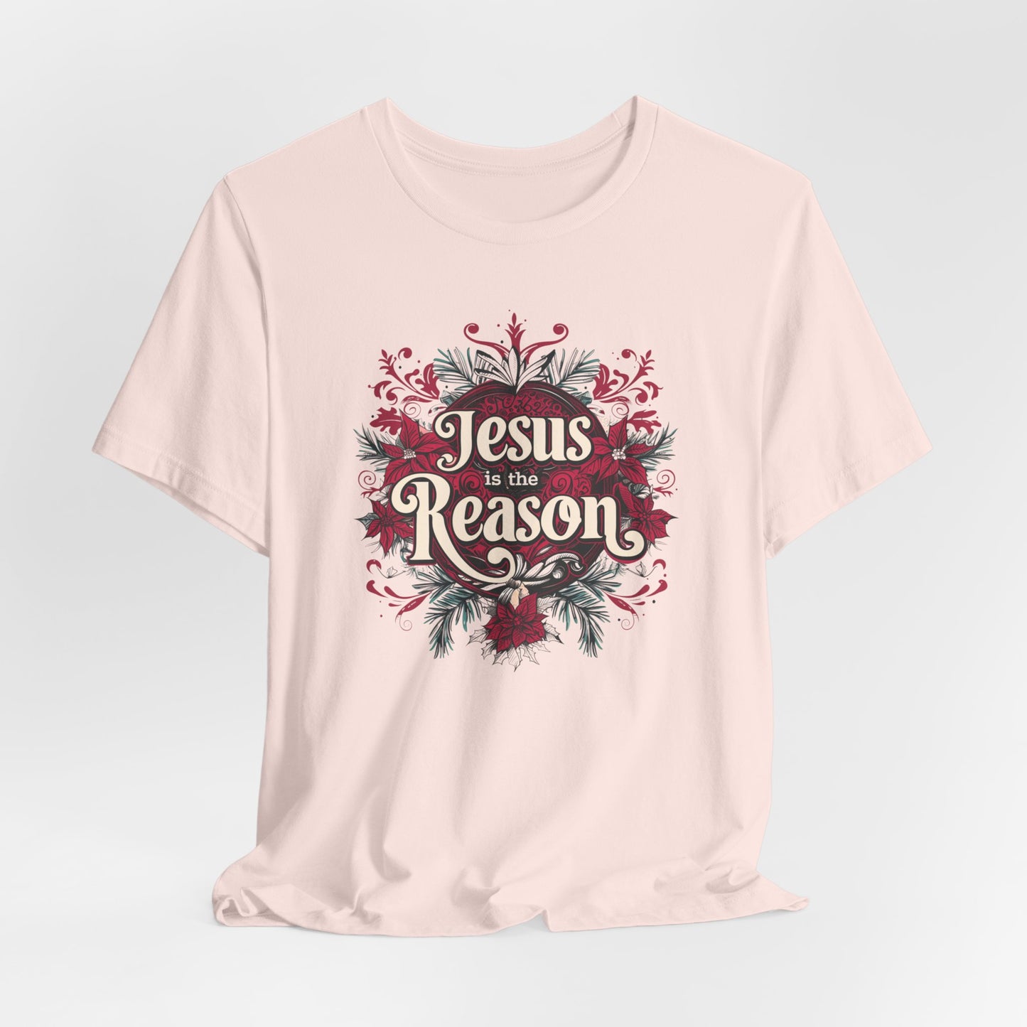 Jesus is the Reason Christmas T-Shirt, Unisex Jersey Crewneck, Christian Christmas Tee, Gift for Church Friend, Christian Christmas Gift, Christian Merch, Religious Apparel
