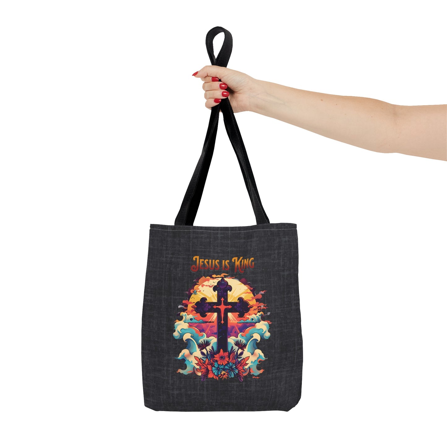 Jesus is King Tote Bag, Christian Merch, The Way the Truth the Life, Travel Bag, Bible Bag, , Book Bag, Getaway Bag, Secret Santa Gift, Gift for Church People