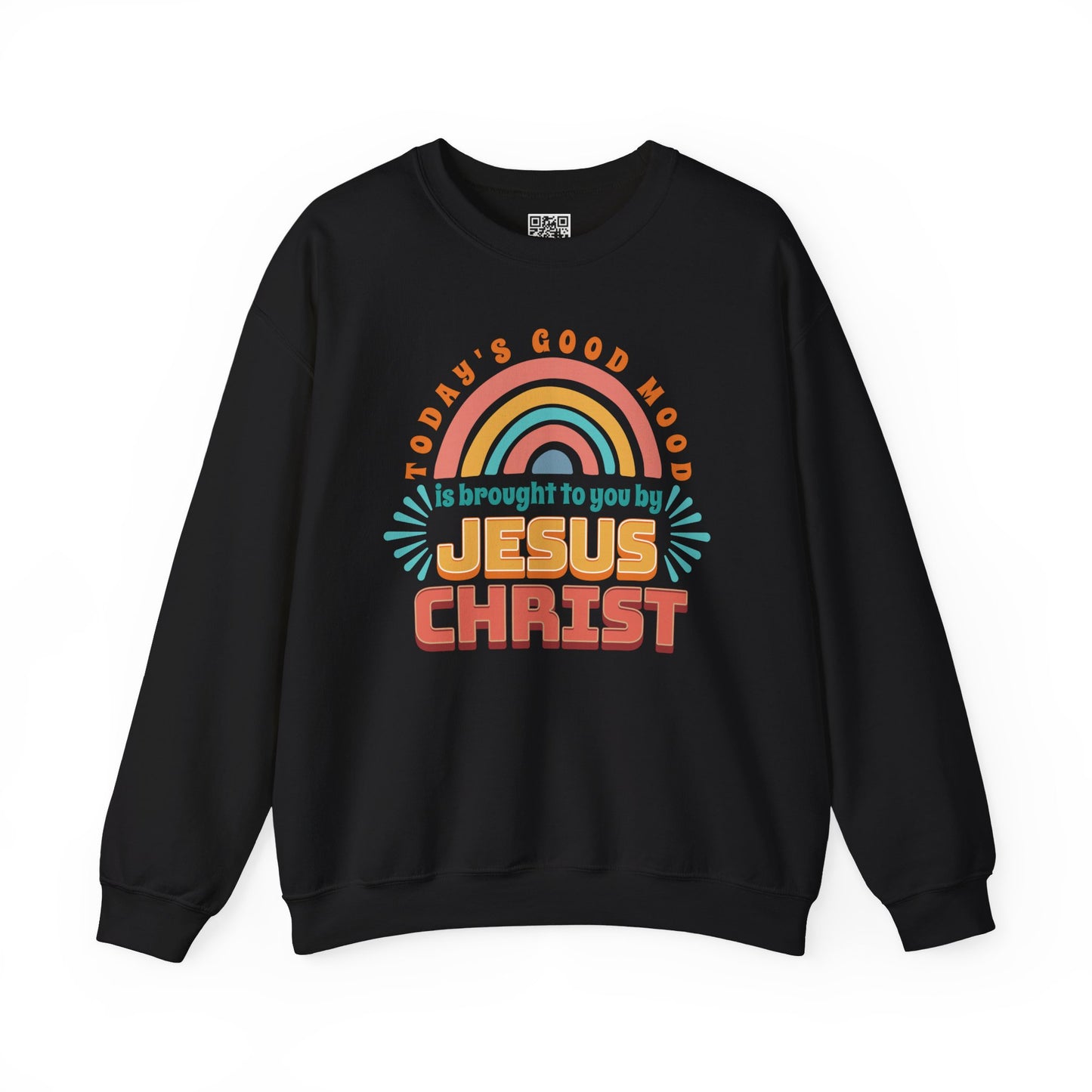 Today's Good Mood is Brought to you by Jesus Christ Unisex Heavy Blend Crewneck Sweatshirt, Christian Merch, Christian Streetwear, Ministry Shirt, Faith Based Shirt, Jesus Apparel