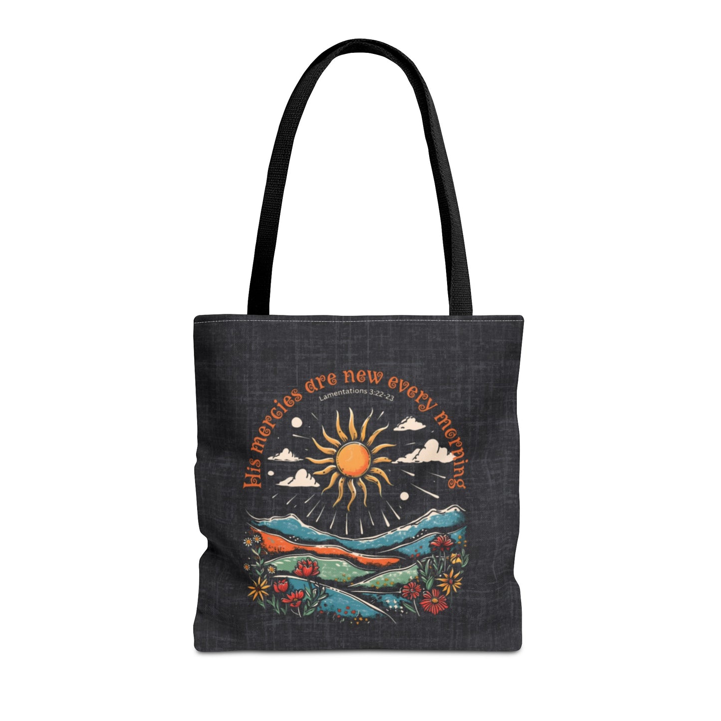 His Mercies are New Every Morning Tote Bag, Christian Merch, Gifts of the Holy Spirit, Travel Bag, Bible Bag, , Book Bag, Getaway Bag, Secret Santa Gift, Gift for Church People