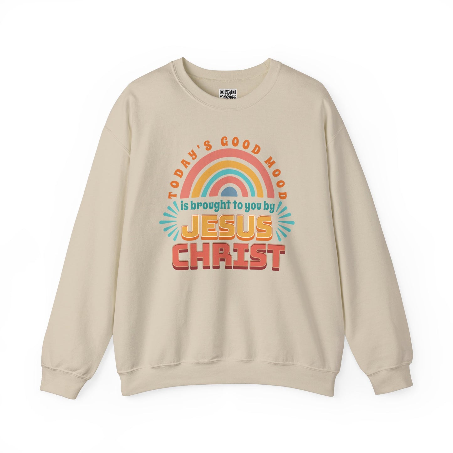 Today's Good Mood is Brought to you by Jesus Christ Unisex Heavy Blend Crewneck Sweatshirt, Christian Merch, Christian Streetwear, Ministry Shirt, Faith Based Shirt, Jesus Apparel
