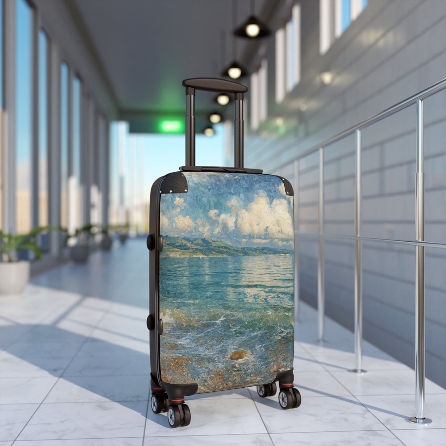 Gustav Klimt Inspired Suitcase, Bright and Colorful Tropical Luggage for Airport, Rolling Weekender Travel Bag Gift for Flight Attendant