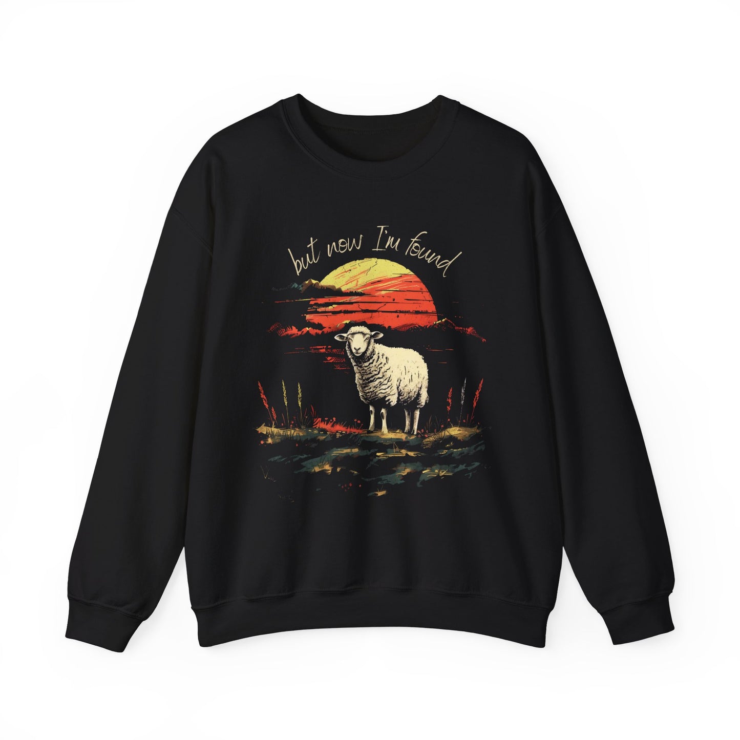 But Now I'm Found Sweatshirt - Unisex Heavy Blend™ Crewneck Sweatshirt, Jesus Lovers, Christian Gifts, Faith Apparel, Christian Merch, Jesus Apparel