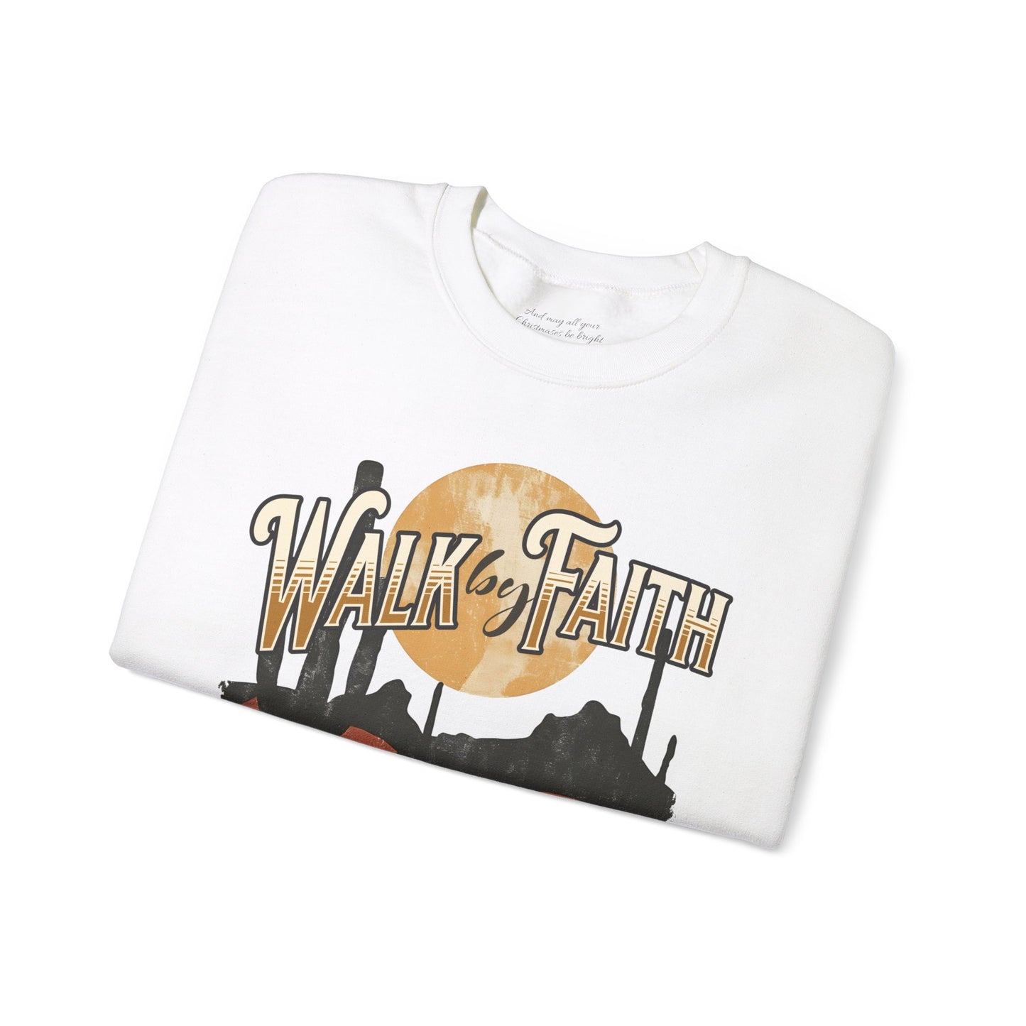 Walk by Faith Sweatshirt, Unisex Heavy Blend Crewneck, Jesus is the Reason, Jesus is King, Christian Merch, Glory to God