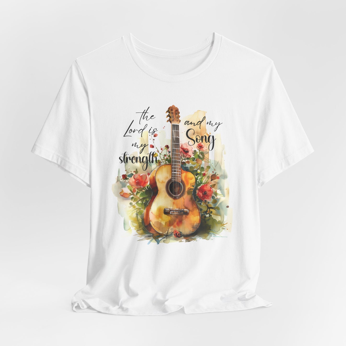 The Lord is my Strength and my Song T-shirt - Unisex Jersey Short Sleeve Tee, Christian Merch, Jesus Loves You, Faith Based Shirt, Christian Apparel