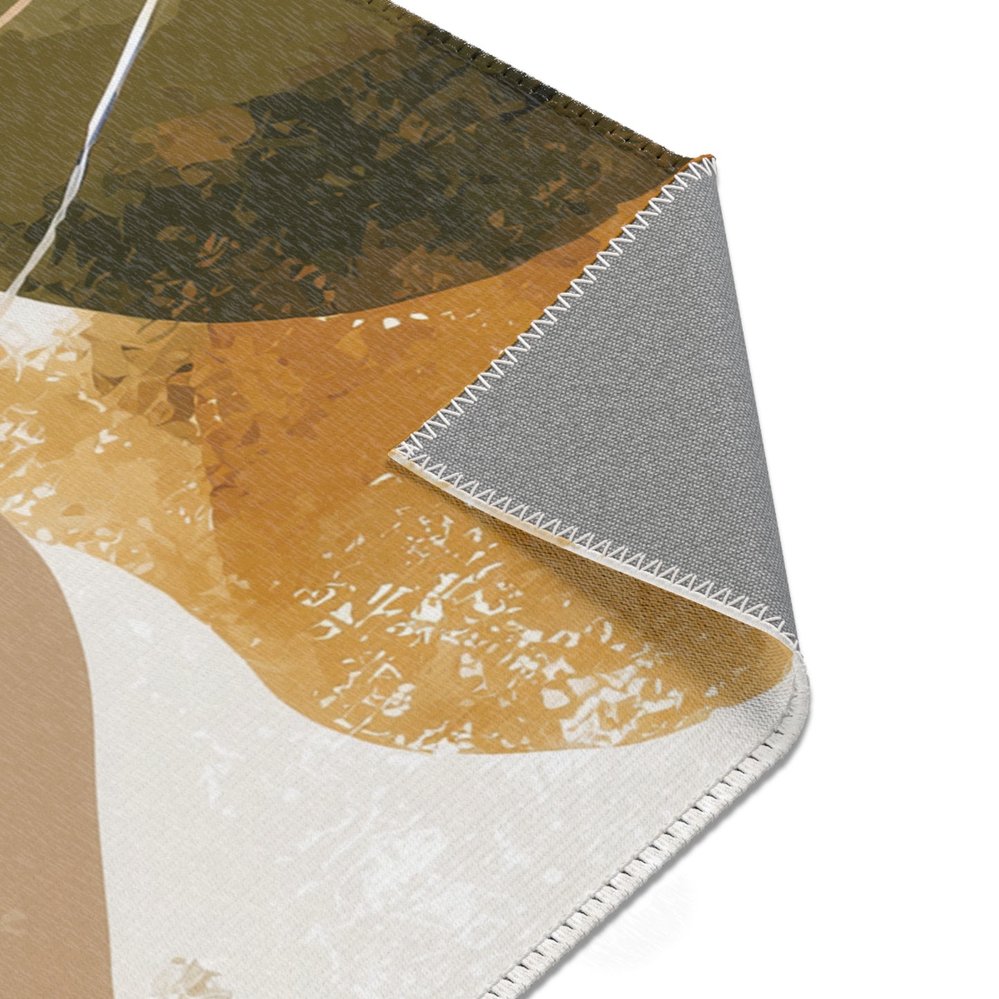 Modern Floral Boho Area Rug, Funky, Off White, & Unique Area Rugs, Custom Print Rug or Bathmat, 3 Sizes - 24x36 in, 36x60 in and 48x72 in