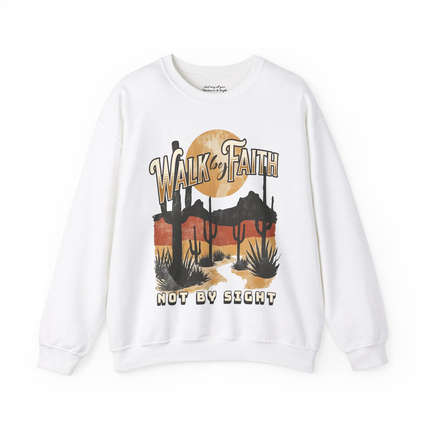 Walk by Faith Sweatshirt, Unisex Heavy Blend Crewneck, Jesus is the Reason, Jesus is King, Christian Merch, Glory to God