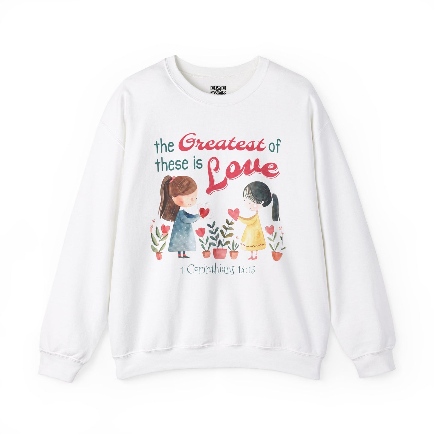 The Greatest of These is Love Unisex Heavy Blend Crewneck Sweatshirt, Christian Merch, Christian Streetwear, Ministry Shirt, Faith Based Shirt, Jesus Apparel