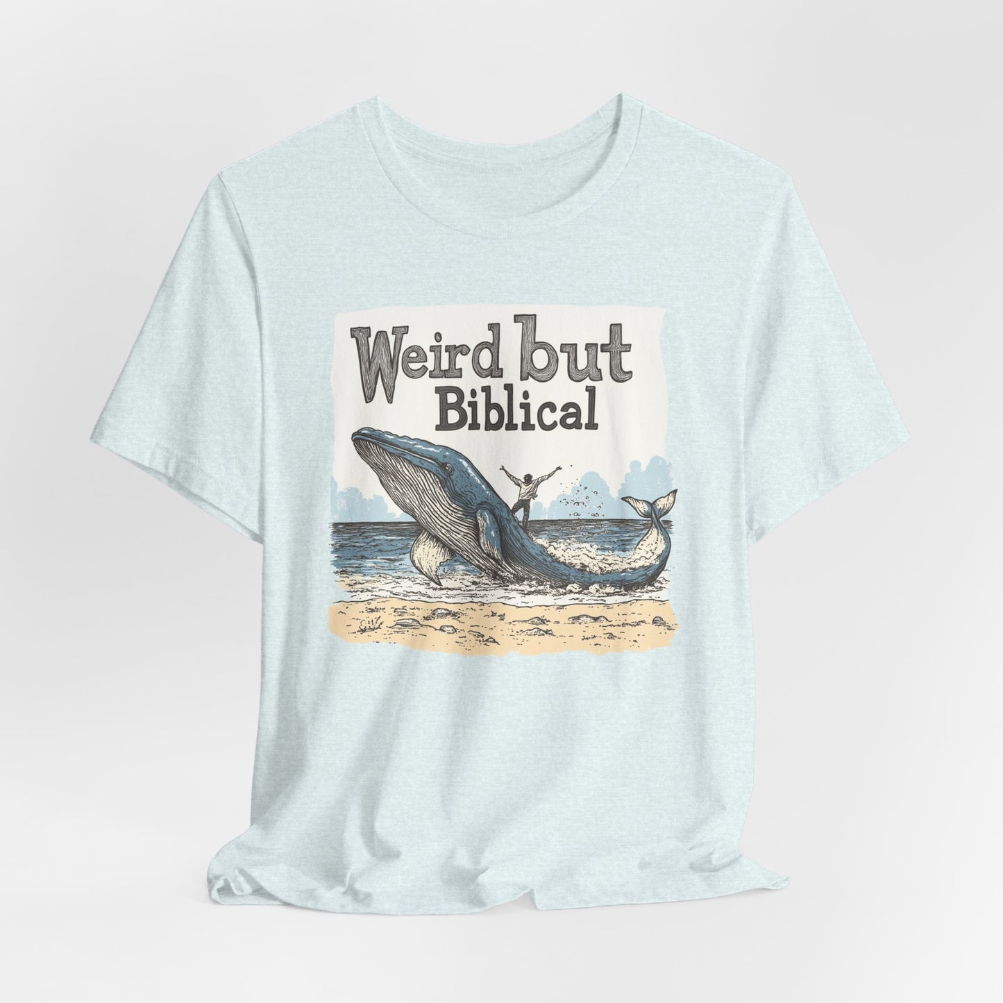 Weird but Biblical Tee, Faith Based Shirt, Unisex Christian T-Shirt, Funny Jesus Apparel, Baptism Gifts, Jonah & the Whale, Gift for Pastor or Church Friend