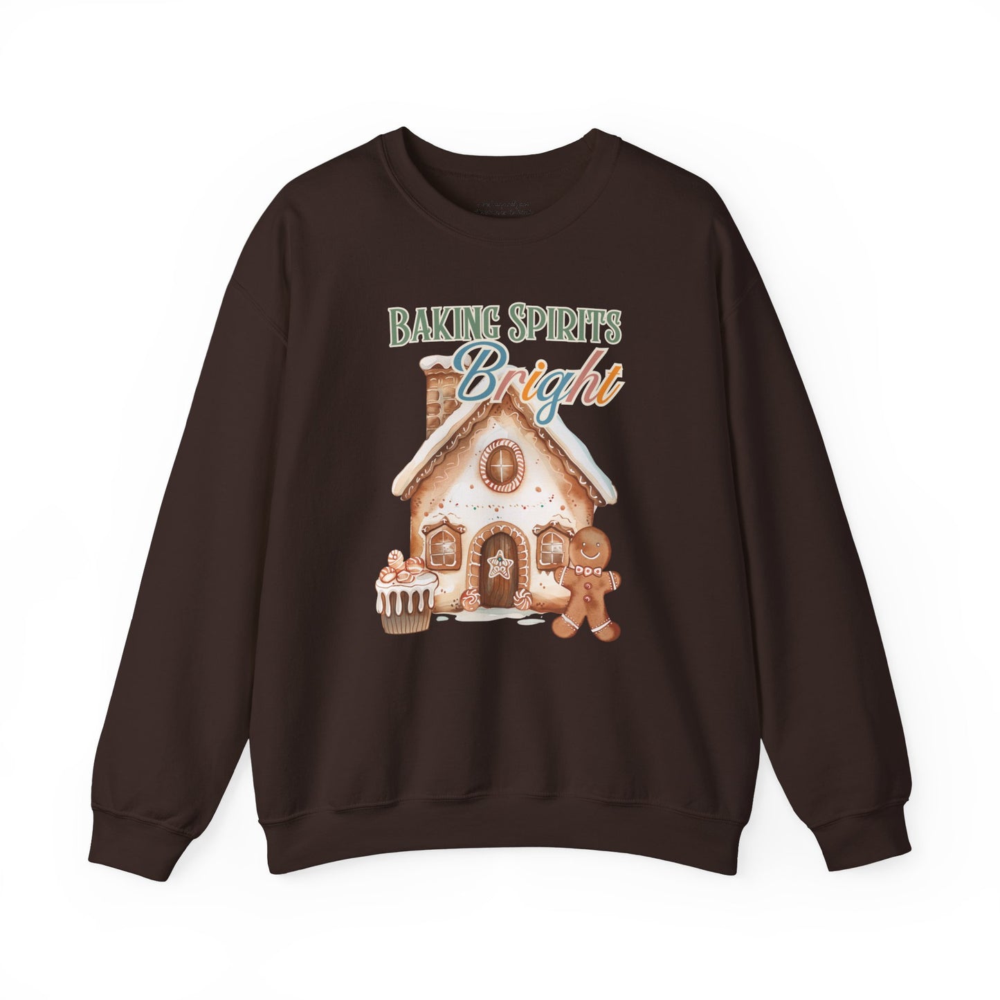 Baking Spirits Bright Cookie Sweatshirt, Unisex Heavy Blend™ Crewneck, Christmas Cookie, Baking Lover Gifts, Presents for Mom, Punny Shirt