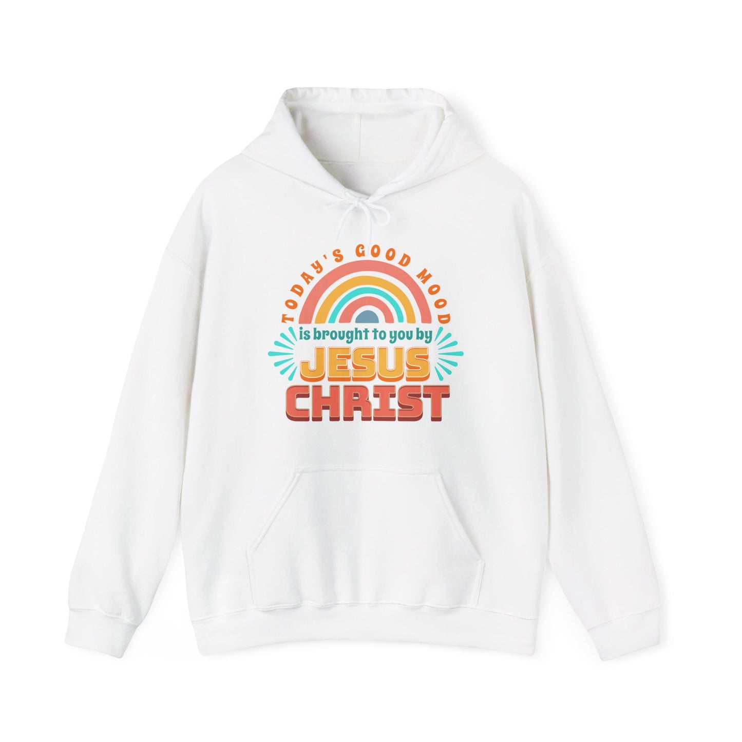 Today's Good Mood is Brought to you by Jesus Christ Unisex Heavy Blend™ Hooded Sweatshirt, Christian Merch, Christian Streetwear, Ministry Shirt, Faith Based Shirt, Praise Hoodie