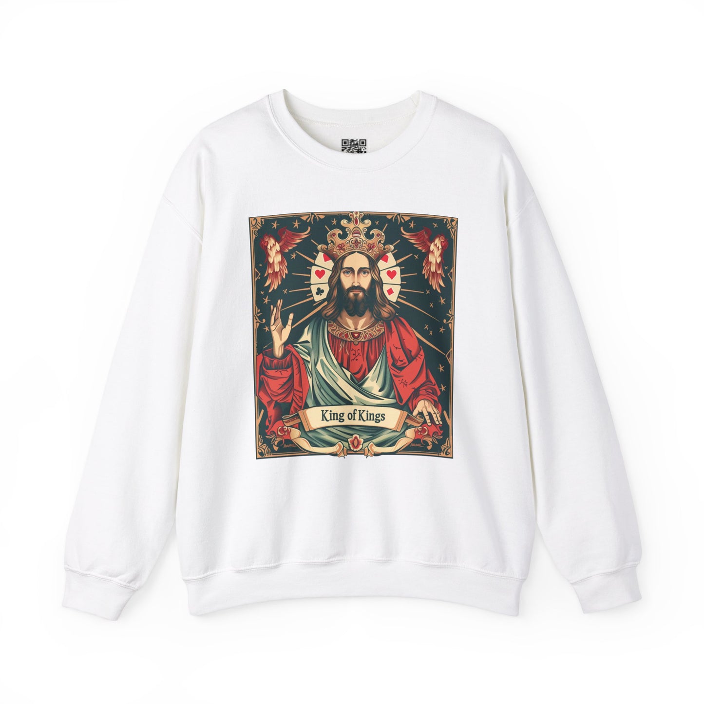 King of Kings Unisex Heavy Blend Crewneck Sweatshirt, Christian Merch, Christian Streetwear, Ministry Shirt, Faith Based Shirt, Jesus Apparel