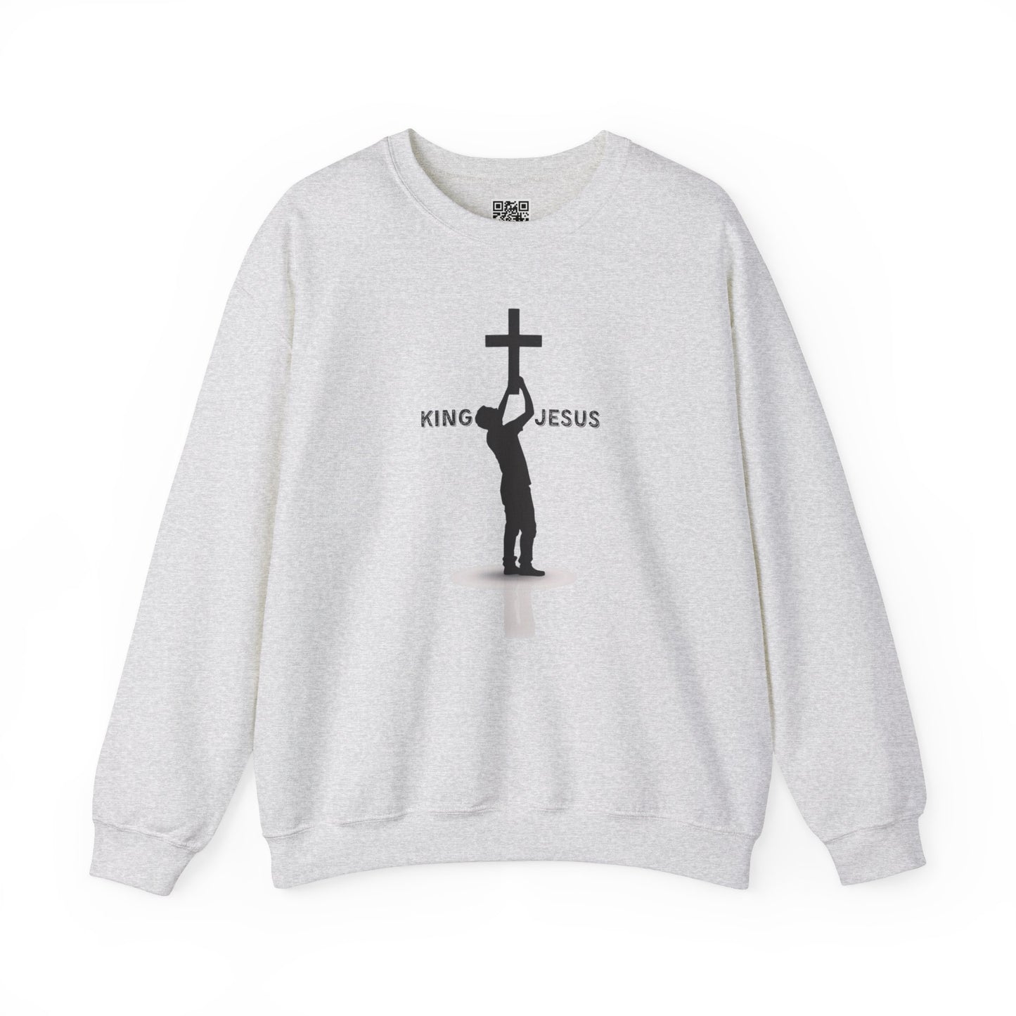 King Jesus Unisex Heavy Blend Crewneck Sweatshirt, Christian Merch, Christian Streetwear, Ministry Shirt, Faith Based Shirt, Jesus Apparel