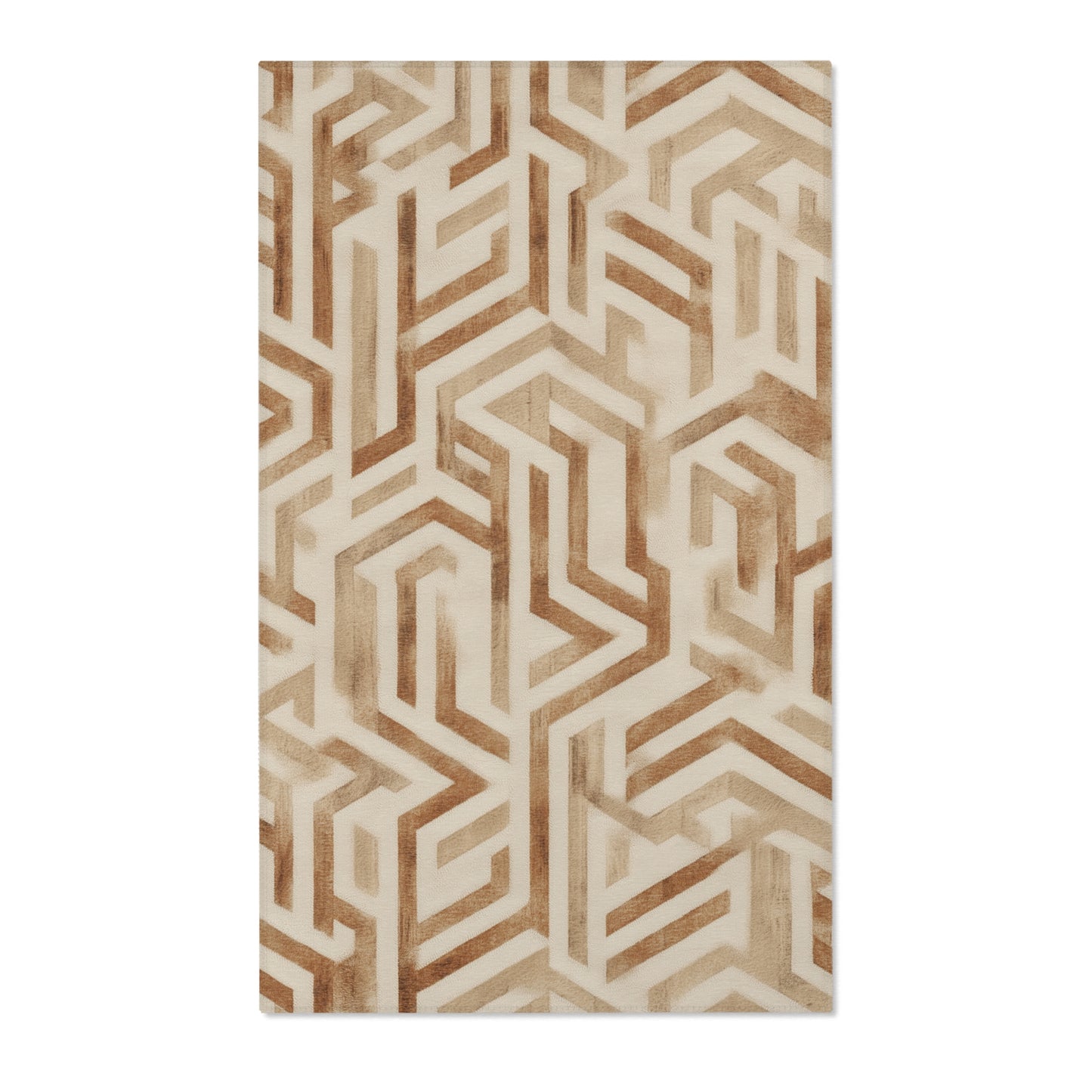 Modern Geometric Area Rug, Funky, Off White, & Unique Area Rugs, Custom Print Rug or Bathmat, 3 Sizes - 24x36 in, 36x60 in and 48x72 in