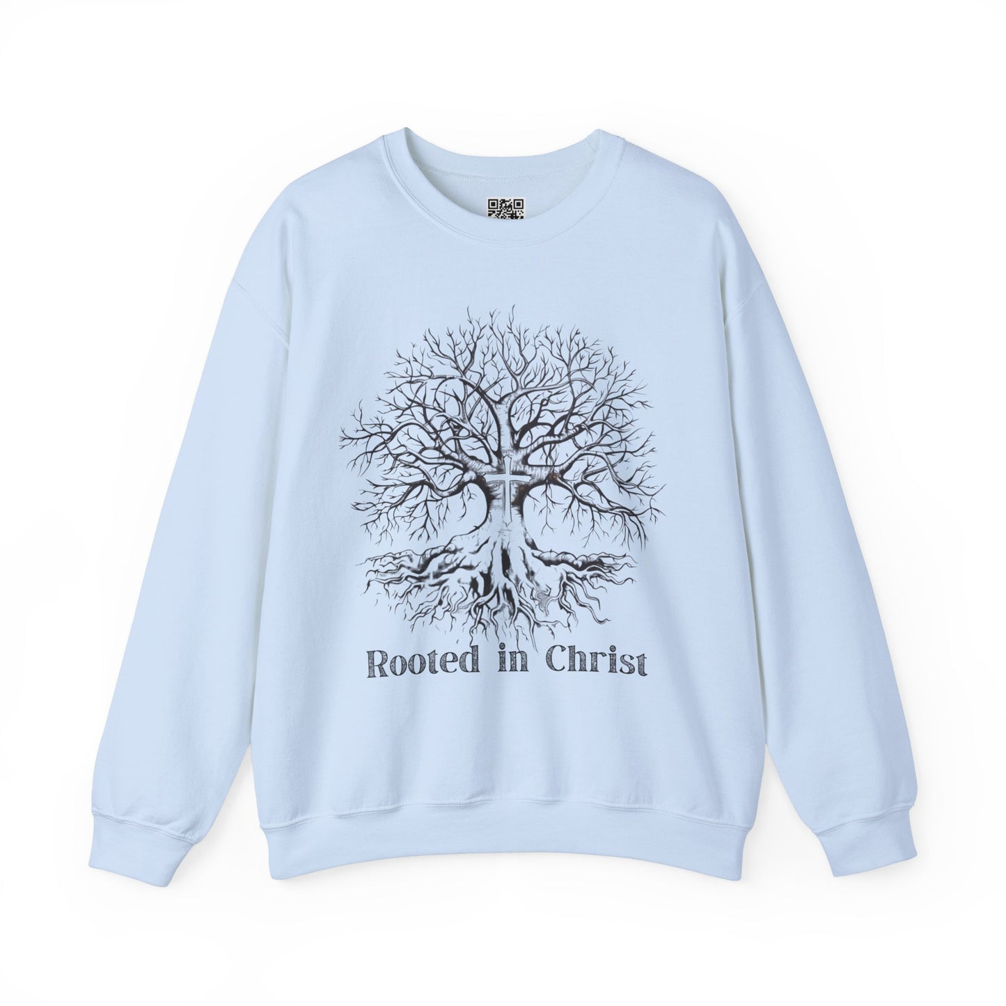 Rooted in Christ Unisex Heavy Blend Crewneck Sweatshirt, Christian Merch, Christian Streetwear, Ministry Shirt, Faith Based Shirt, Jesus Apparel