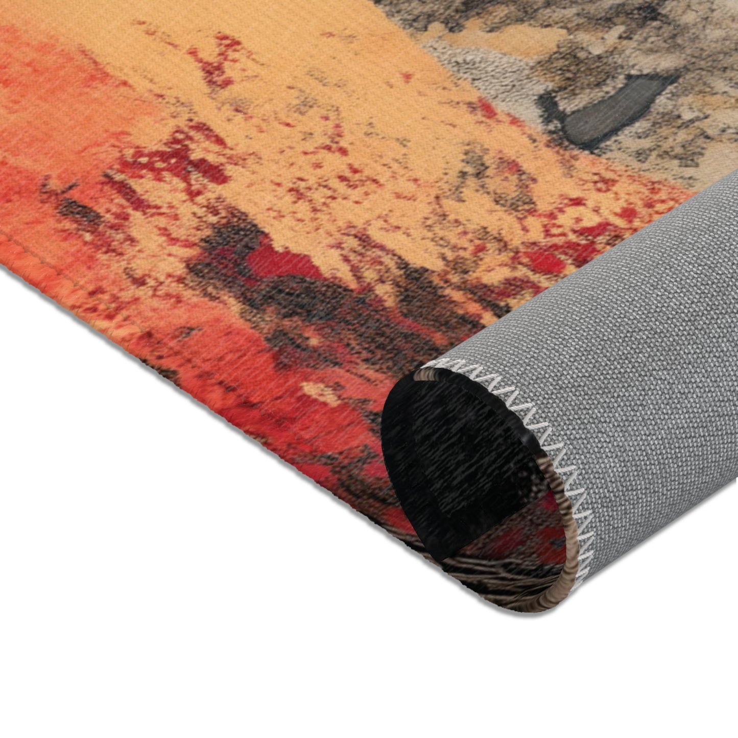 Flowing Abstract Art Area Rug, Funky, Colorful, & Unique Area Rugs, Custom Print Rug or Bathmat, 3 Sizes - 24x36 in, 36x60 in and 48x72 in