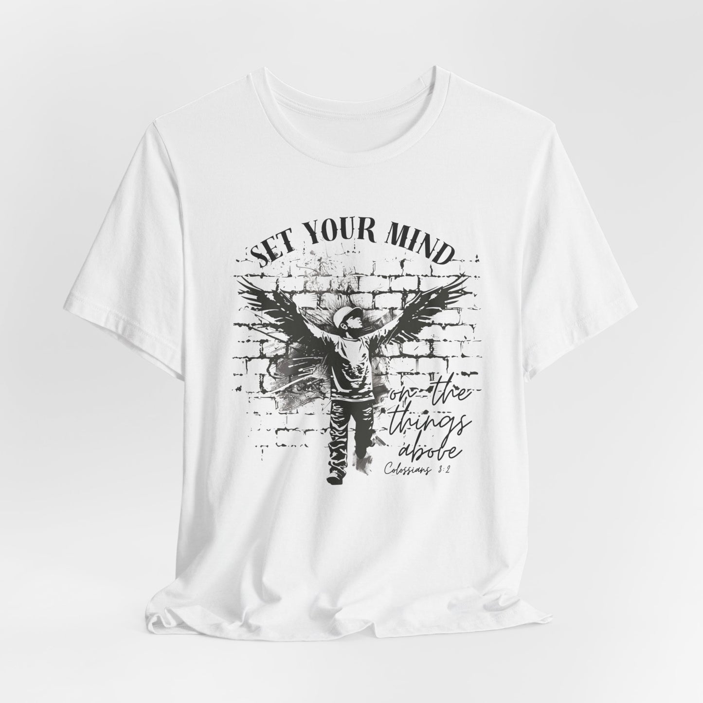 Set Your Mind on the Things Above Unisex Jersey Short Sleeve Tee, Christian Merch, Jesus Loves You, Faith Based Shirt, Christian Apparel, Jesus Apparel