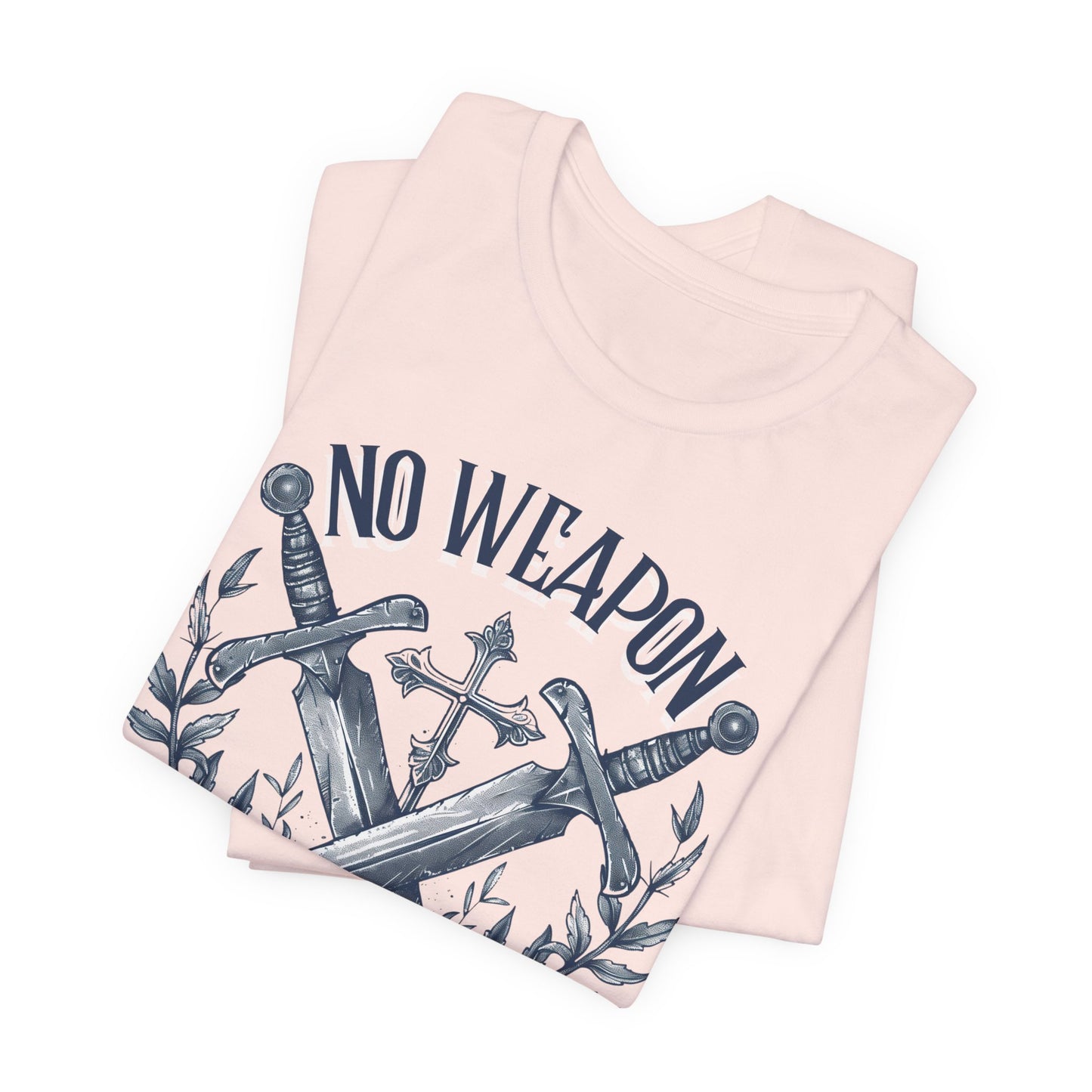 No Weapon Formed Against Me T-shirt - Unisex Jersey Short Sleeve Tee, Christian Merch, Christian Streetwear, Faith Based Shirt, Christian Apparel, Christian Shirts
