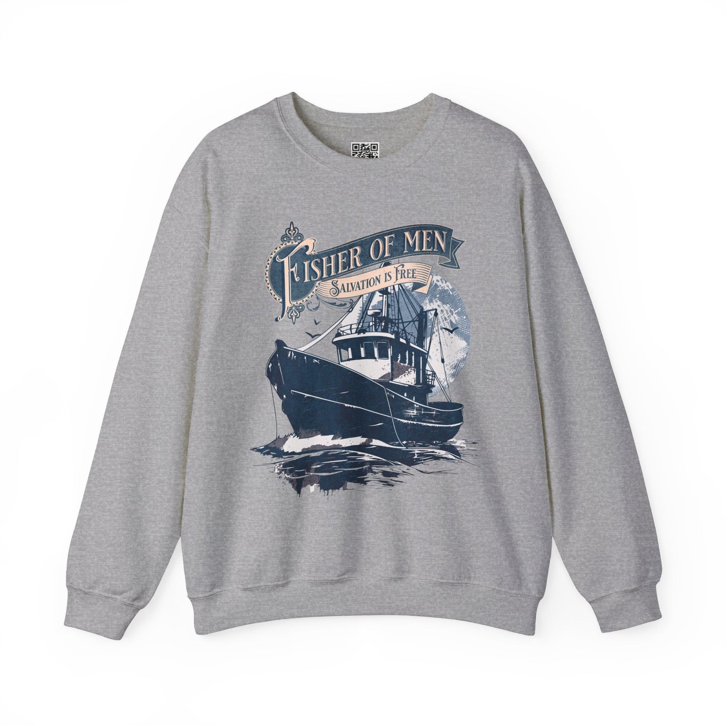Fisher of Men Unisex Heavy Blend Crewneck Sweatshirt, Christian Merch, Christian Streetwear, Ministry Shirt, Faith Based Shirt, Jesus Apparel