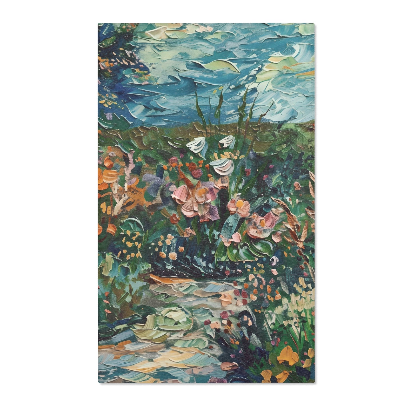 Van Gogh Inspired Area Rug, Funky, Colorful, & Unique Area Rugs, Custom Print Rug or Bathmat, 3 Sizes - 24x36 in, 36x60 in and 48x72 in
