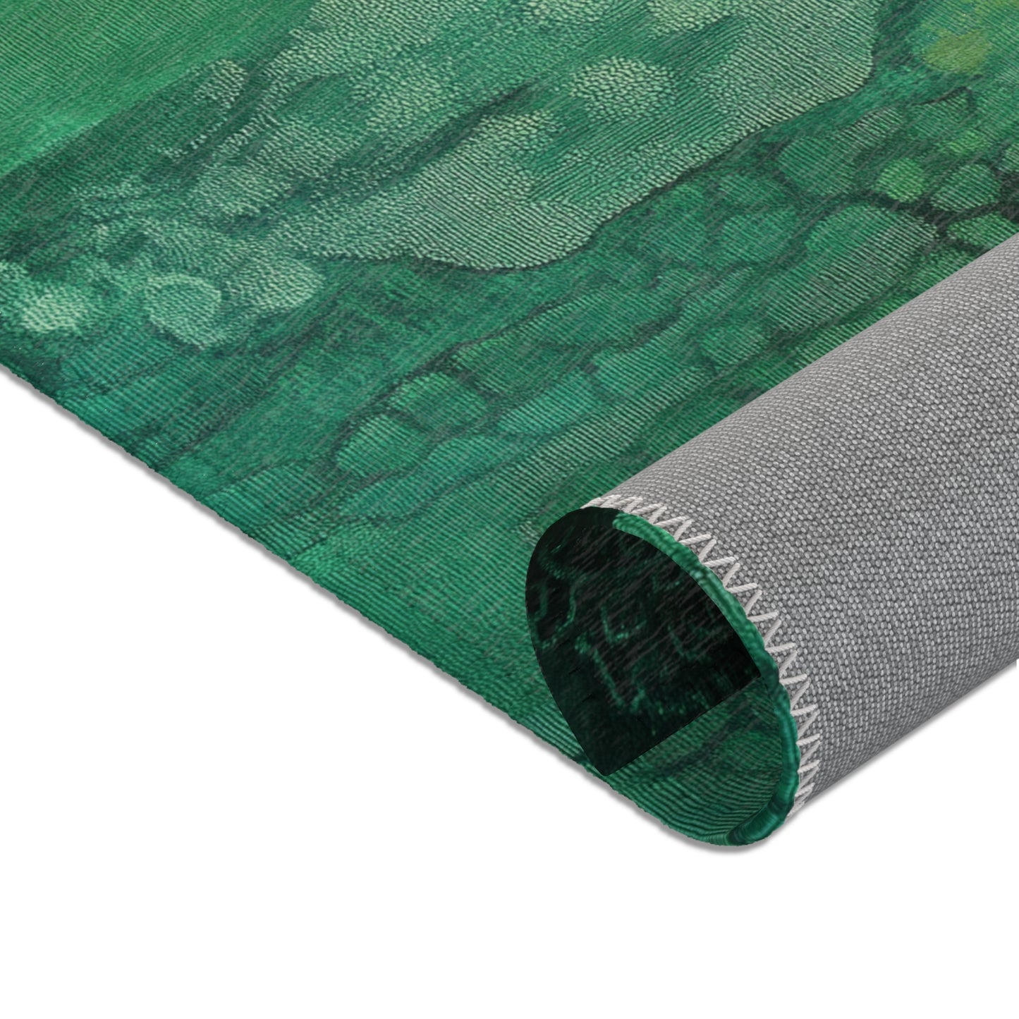 Modern Green Boho Area Rug, Funky, Colorful, & Unique Area Rugs, Custom Print Rug Bathmat Doormat, 3 Sizes-24x36 in, 36x60 in and 48x72 in