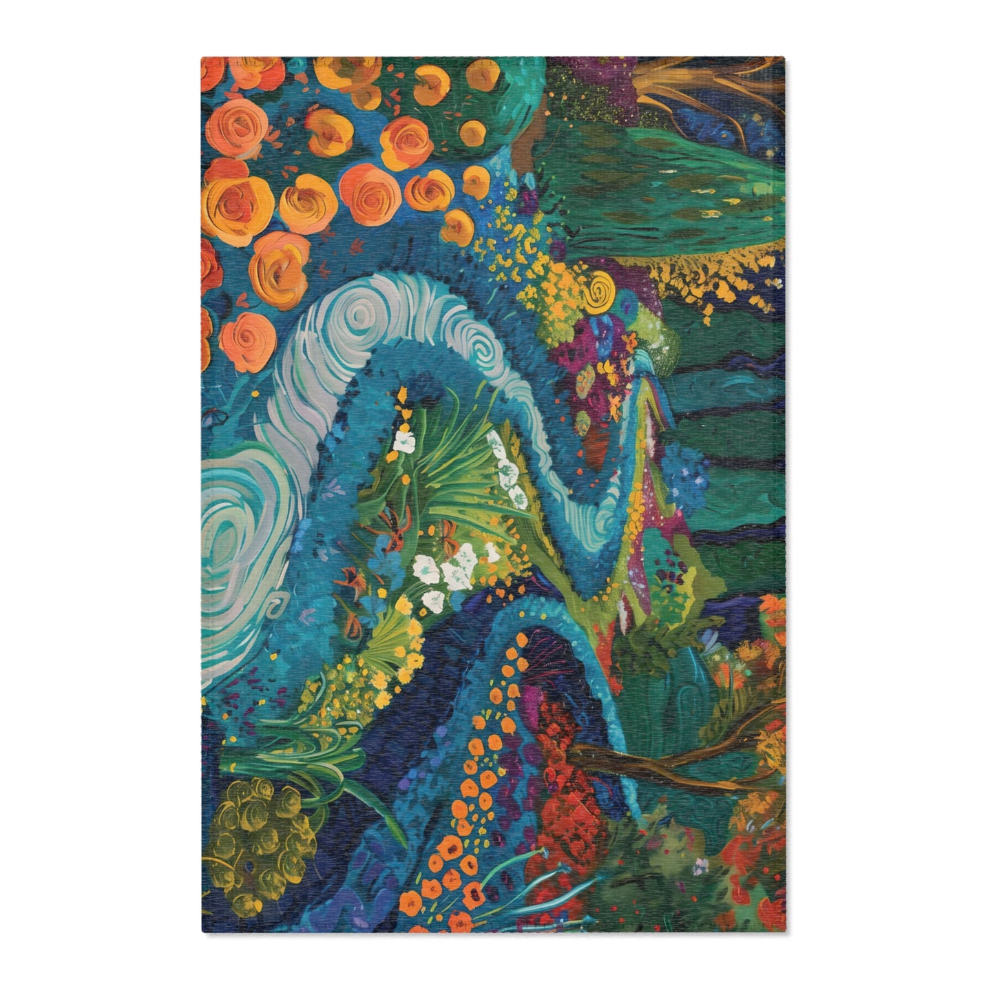 Van Gogh Inspired Area Rug, Funky, Colorful, & Unique Area Rugs, Custom Print Rug or Bathmat, 3 Sizes - 24x36 in, 36x60 in and 48x72 in