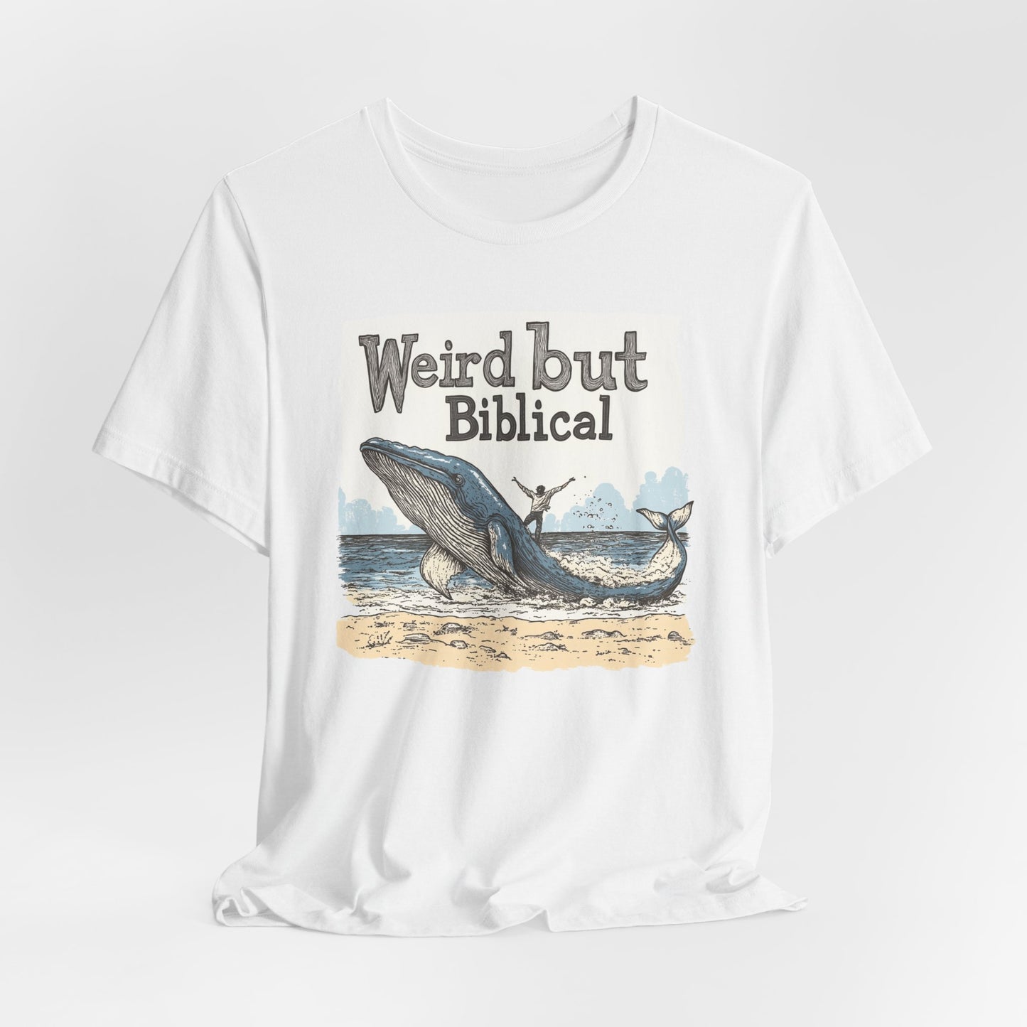 Weird but Biblical Tee, Faith Based Shirt, Unisex Christian T-Shirt, Funny Jesus Apparel, Baptism Gifts, Jonah & the Whale, Gift for Pastor or Church Friend