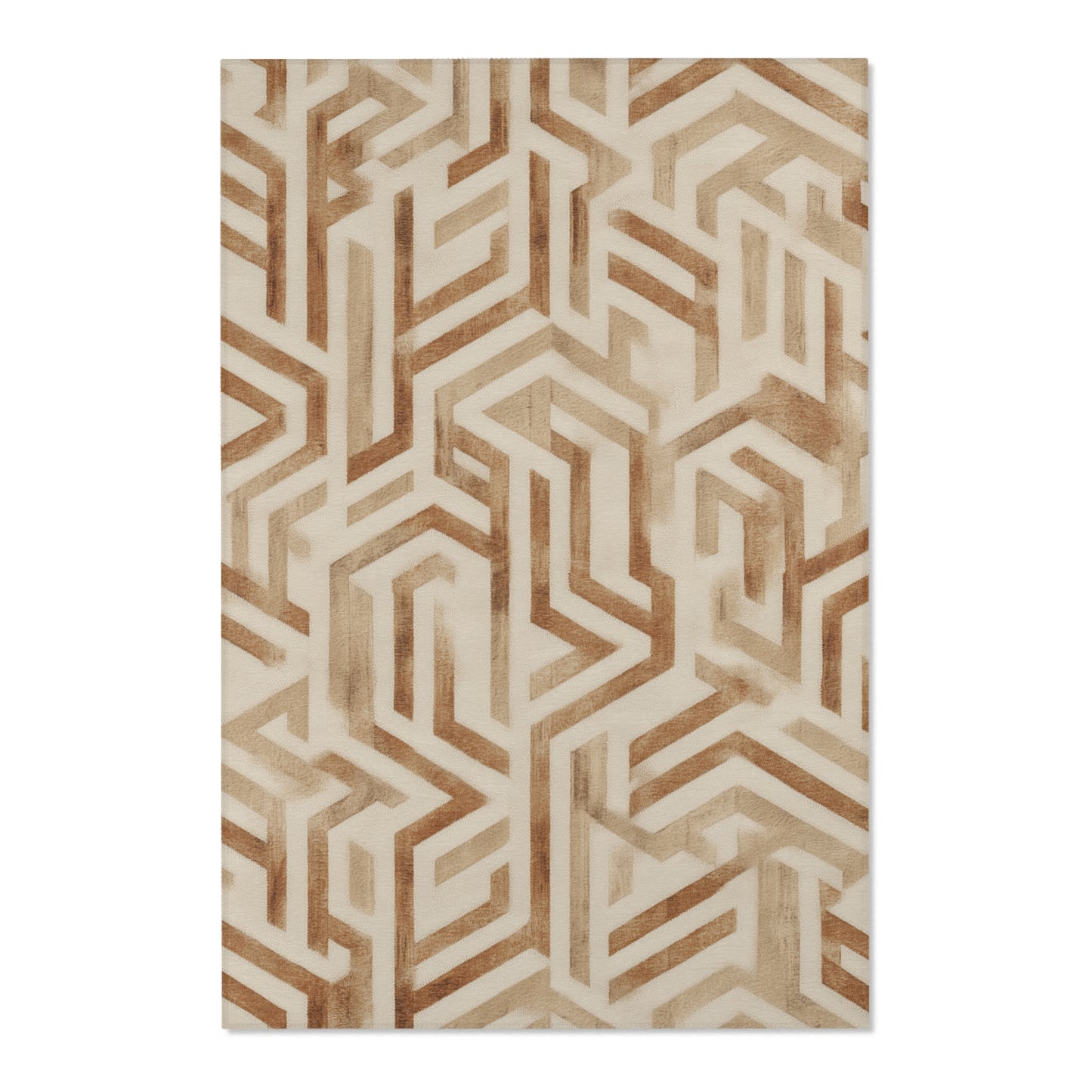 Modern Geometric Area Rug, Funky, Off White, & Unique Area Rugs, Custom Print Rug or Bathmat, 3 Sizes - 24x36 in, 36x60 in and 48x72 in